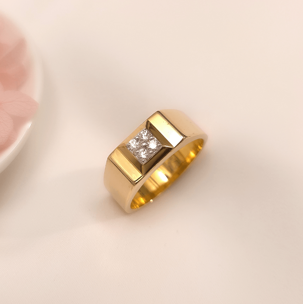Buy Paplo Men's Diamond Ring 18 KT yellow gold (7.178 gm). | Online By Giriraj Jewellers