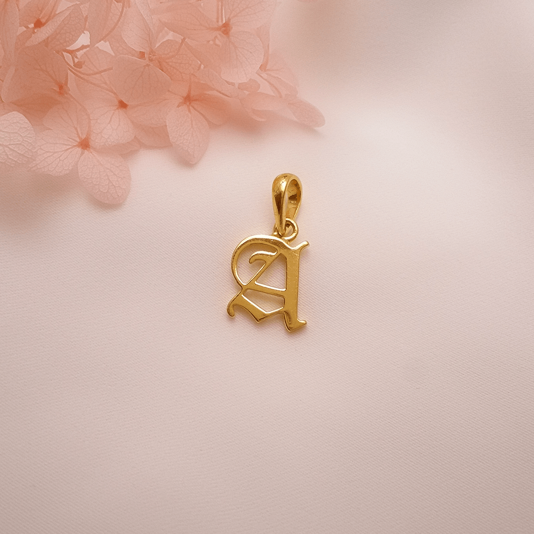 Buy A Ablaze Letter Gold Pendant 22 KT yellow gold (1.47 gm). | Online By Giriraj Jewellers