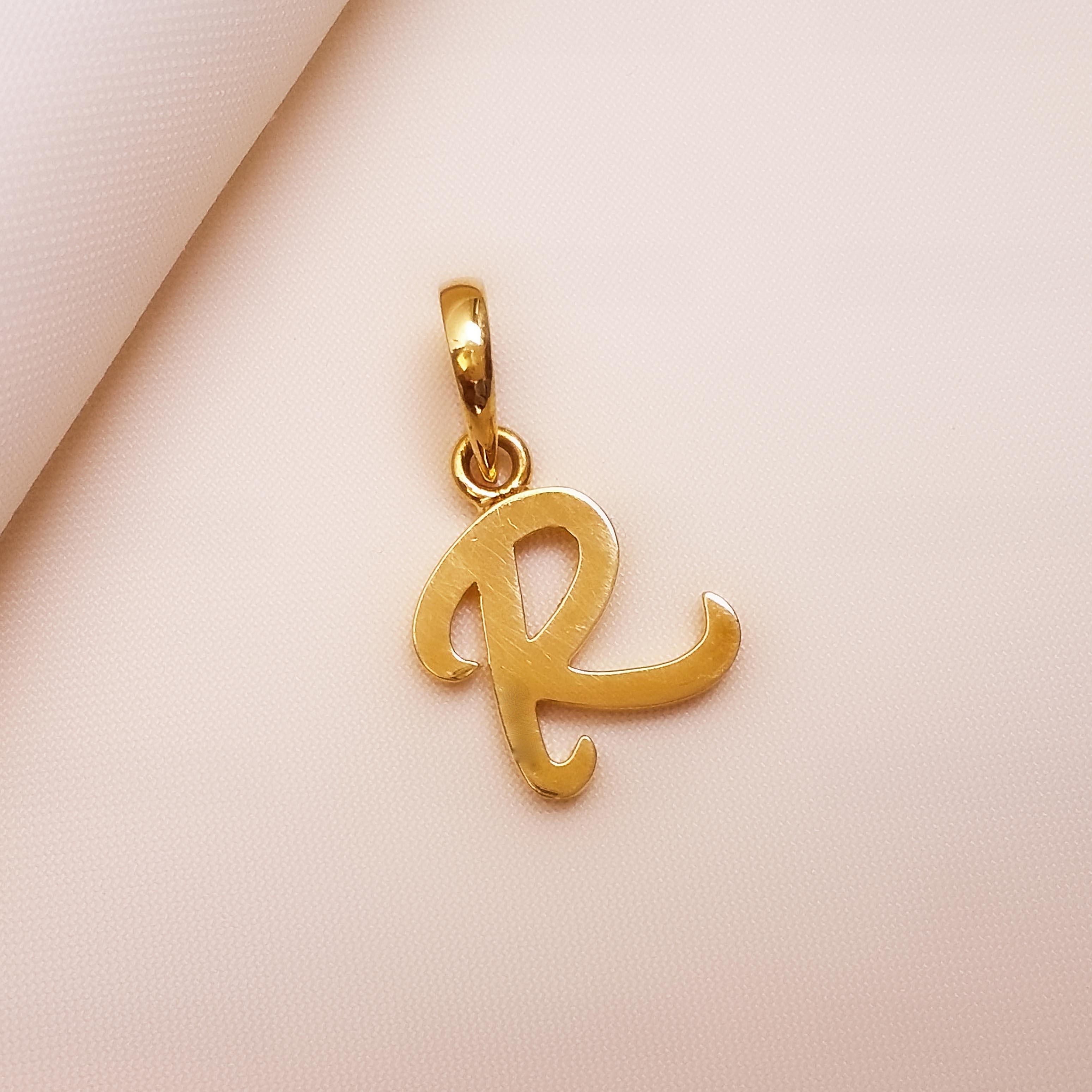 Buy R Reveal Gold Letter Pendant 22 KT yellow gold (1.467 gm). | Online By Giriraj Jewellers