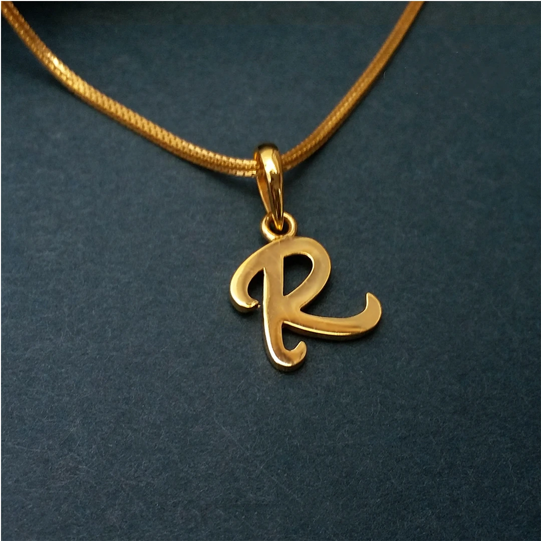 Buy R Reveal Gold Letter Pendant 22 KT yellow gold (1.467 gm). | Online By Giriraj Jewellers