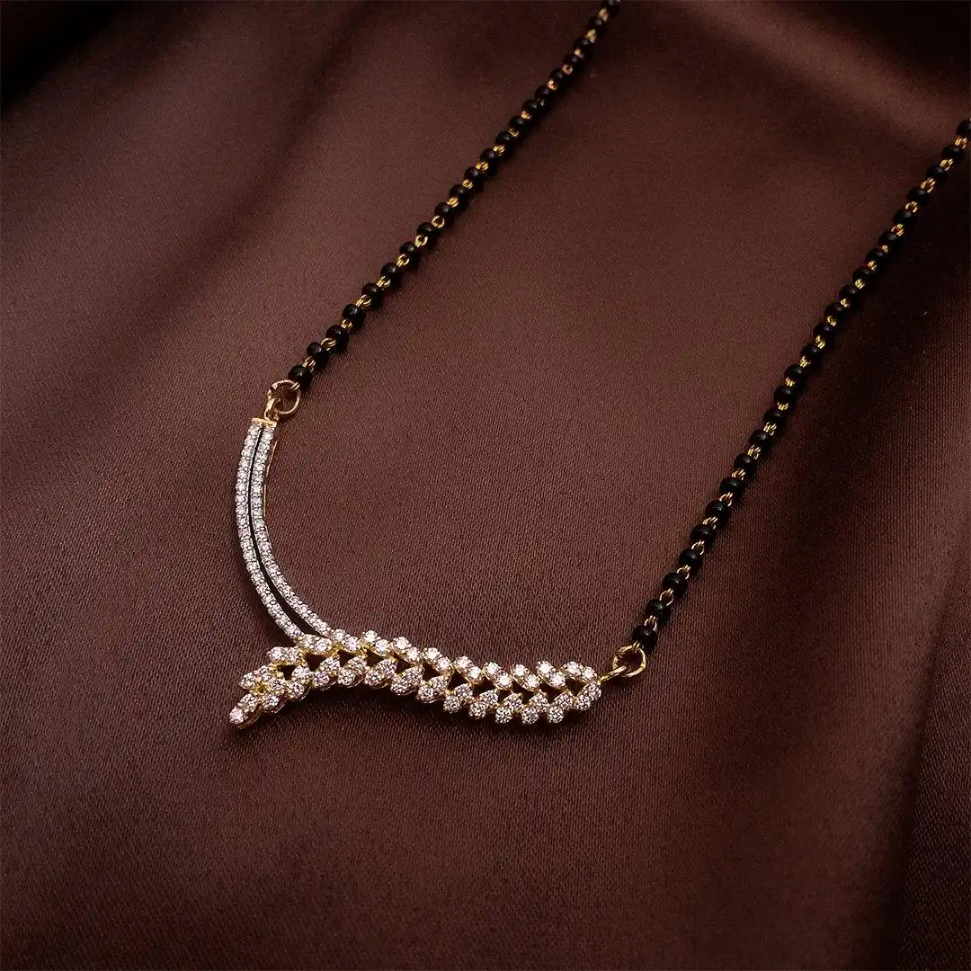 Buy Elegant Elixir Diamond Mangalsutra 18 KT yellow gold (6.47 gm). | Online By Giriraj Jewellers