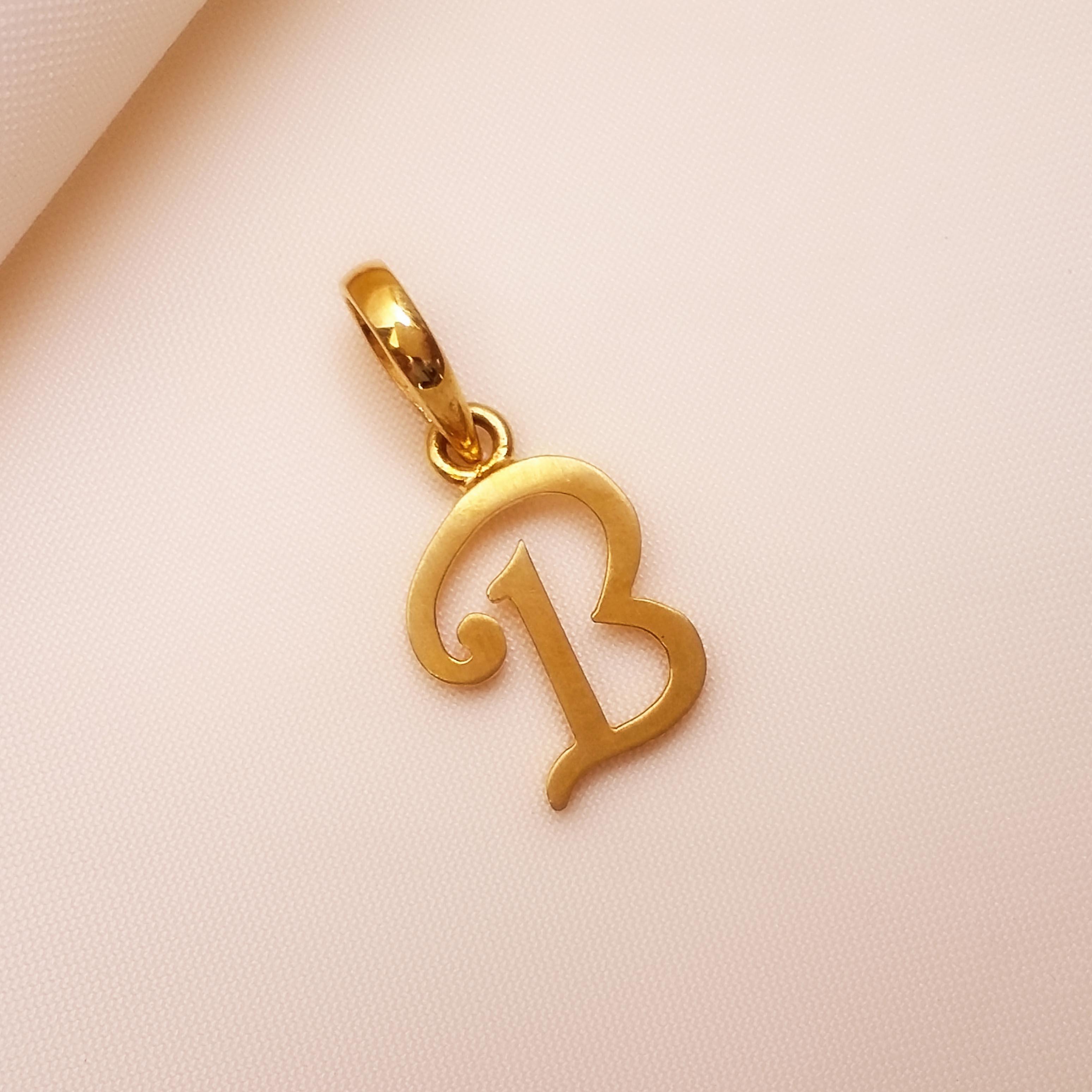 Buy B Bella Gold Letter Pendant 22 KT yellow gold (1.35 gm). | Online By Giriraj Jewellers