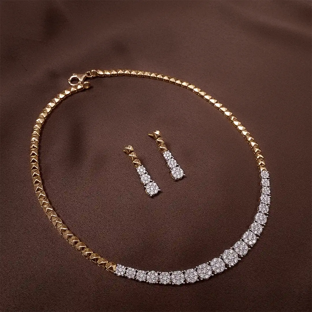 Buy Tender Twilight Diamond Necklace 18 KT yellow gold (28.15 gm). | Online By Giriraj Jewellers