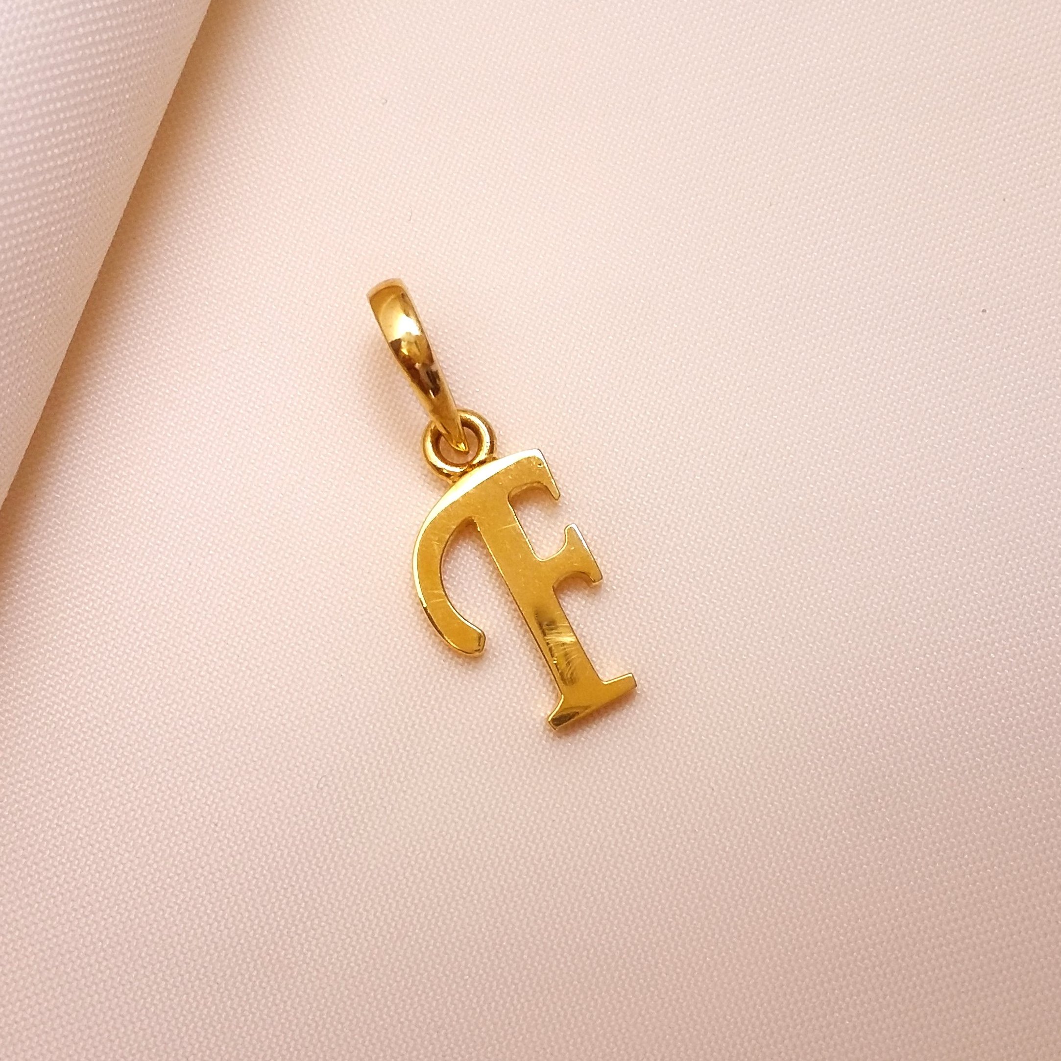 Buy F Forever Fabyo Gold Letter Pendant 22 KT yellow gold (1.27 gm). | Online By Giriraj Jewellers