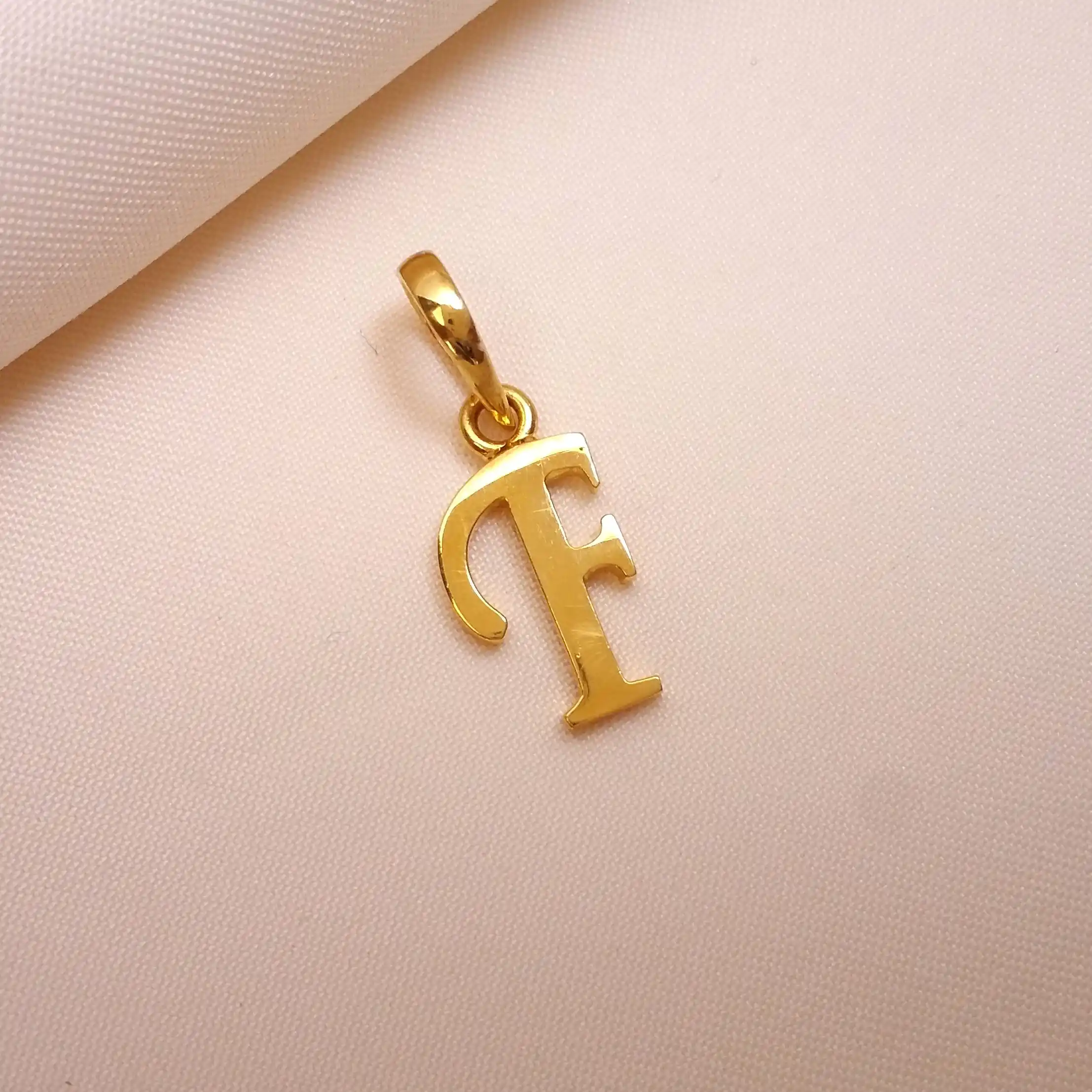 Buy F Forever Fabyo Gold Letter Pendant 22 KT yellow gold (1.27 gm). | Online By Giriraj Jewellers