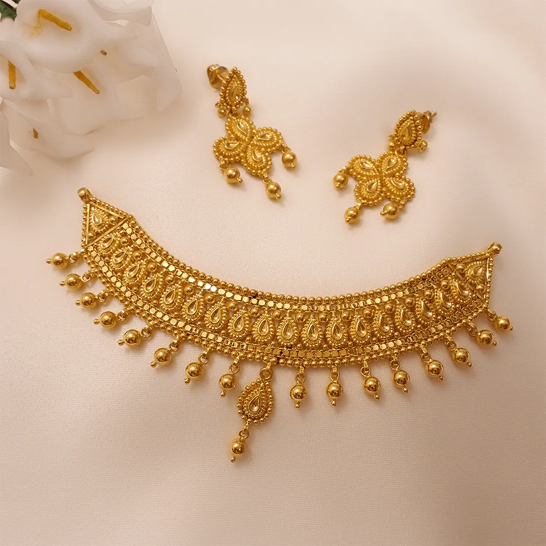Buy Raya Heritage Gold Necklace 22 KT yellow gold (16.65 gm). | Online By Giriraj Jewellers