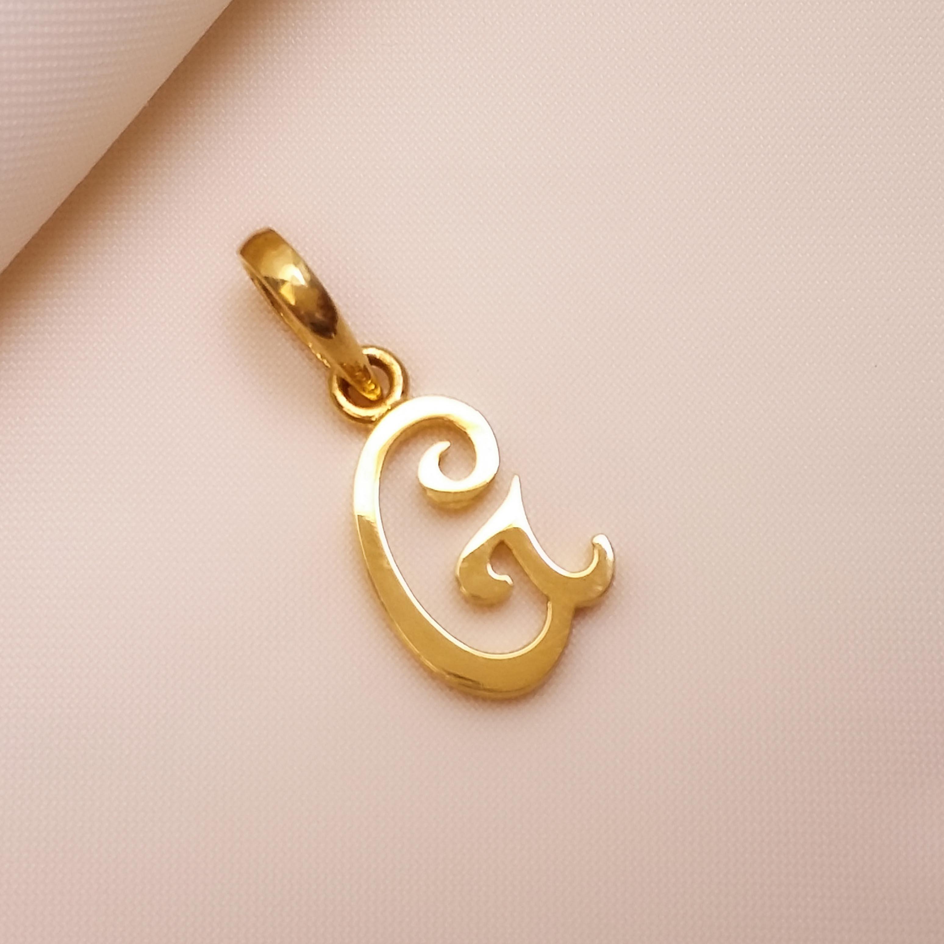 Buy G Glorious Gold Letter Pendant 22 KT yellow gold (1.46 gm). | Online By Giriraj Jewellers