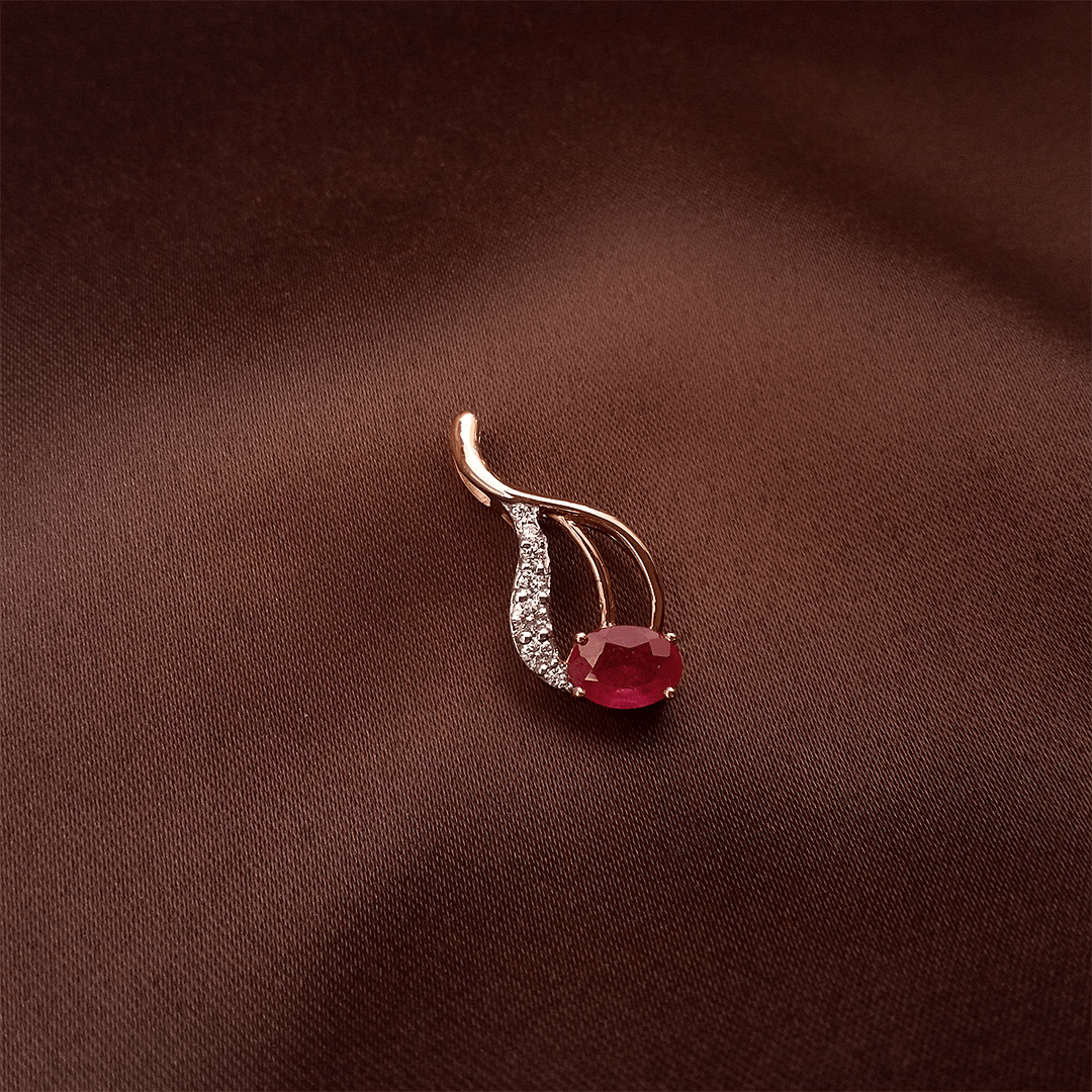 Buy Rose Radiance Girl's Gold Pendant 18 KT rose gold (1.4 gm). | Online By Giriraj Jewellers