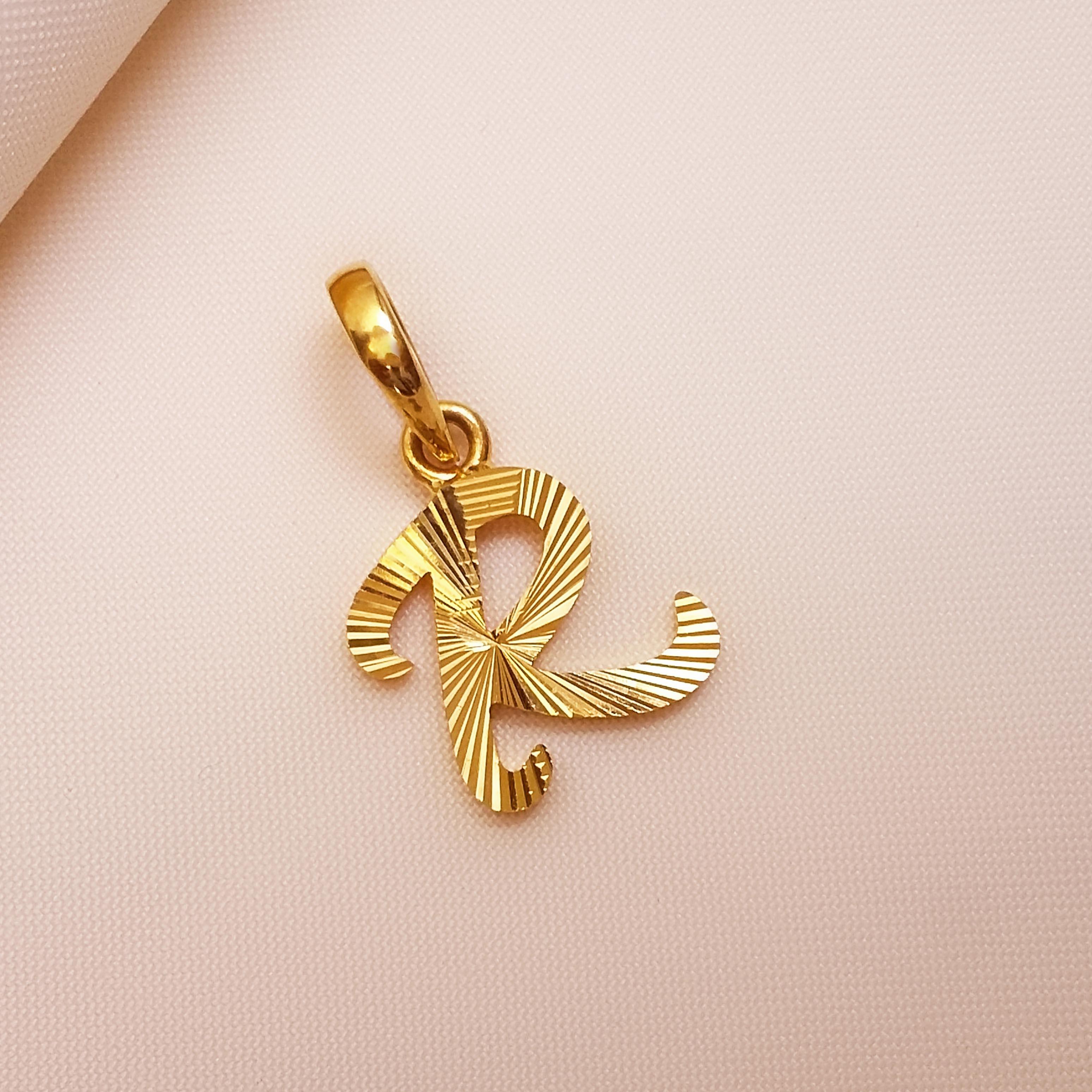 Buy R Ravishing Gold Letter Pendant 22 KT yellow gold (1.42 gm). | Online By Giriraj Jewellers