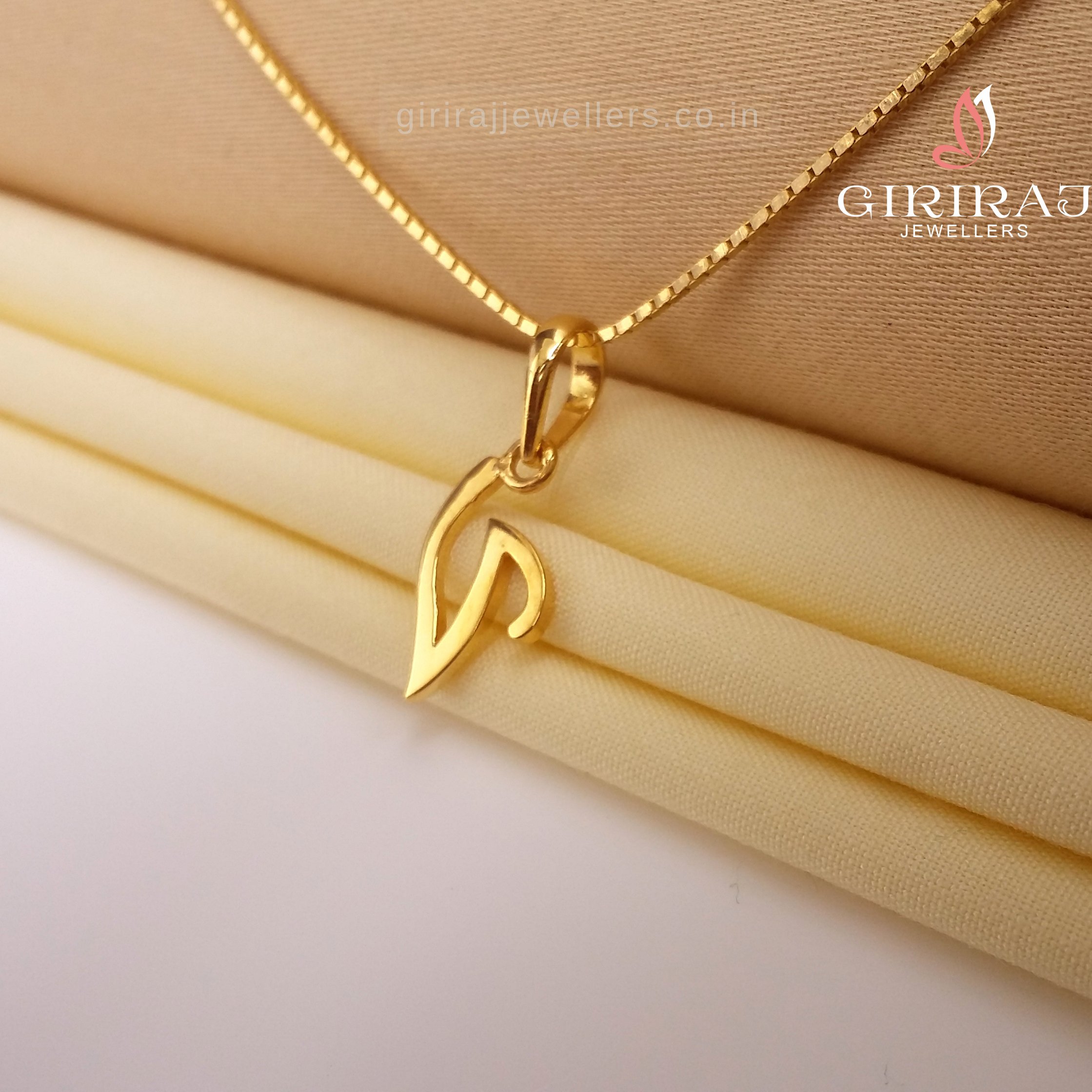 Buy V Virtue Gold Letter Pendant 22 KT yellow gold (1.44 gm). | Online By Giriraj Jewellers
