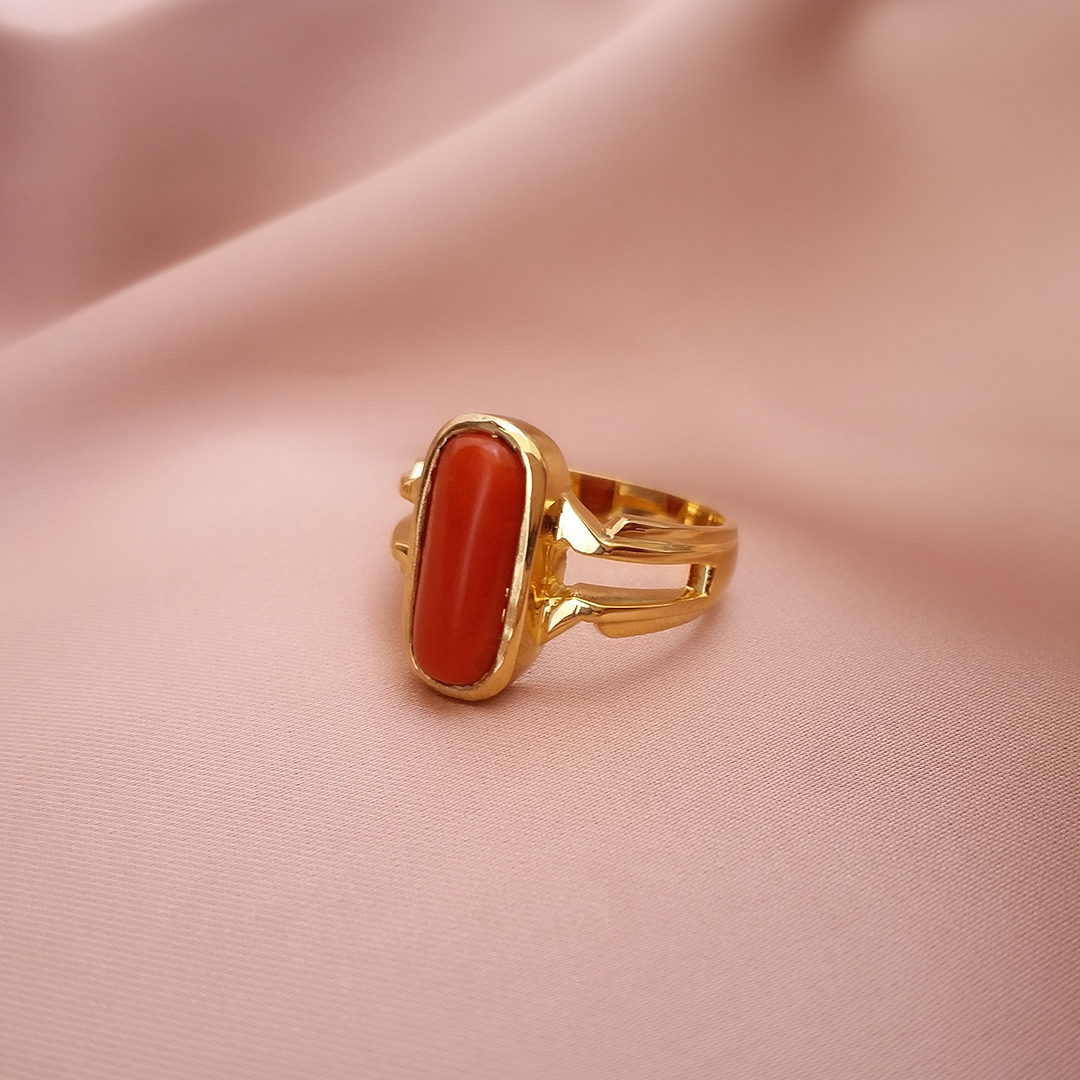 Buy Auric Tide Coral Gold Ring 22 KT yellow gold (9.06 gm). | Online By Giriraj Jewellers