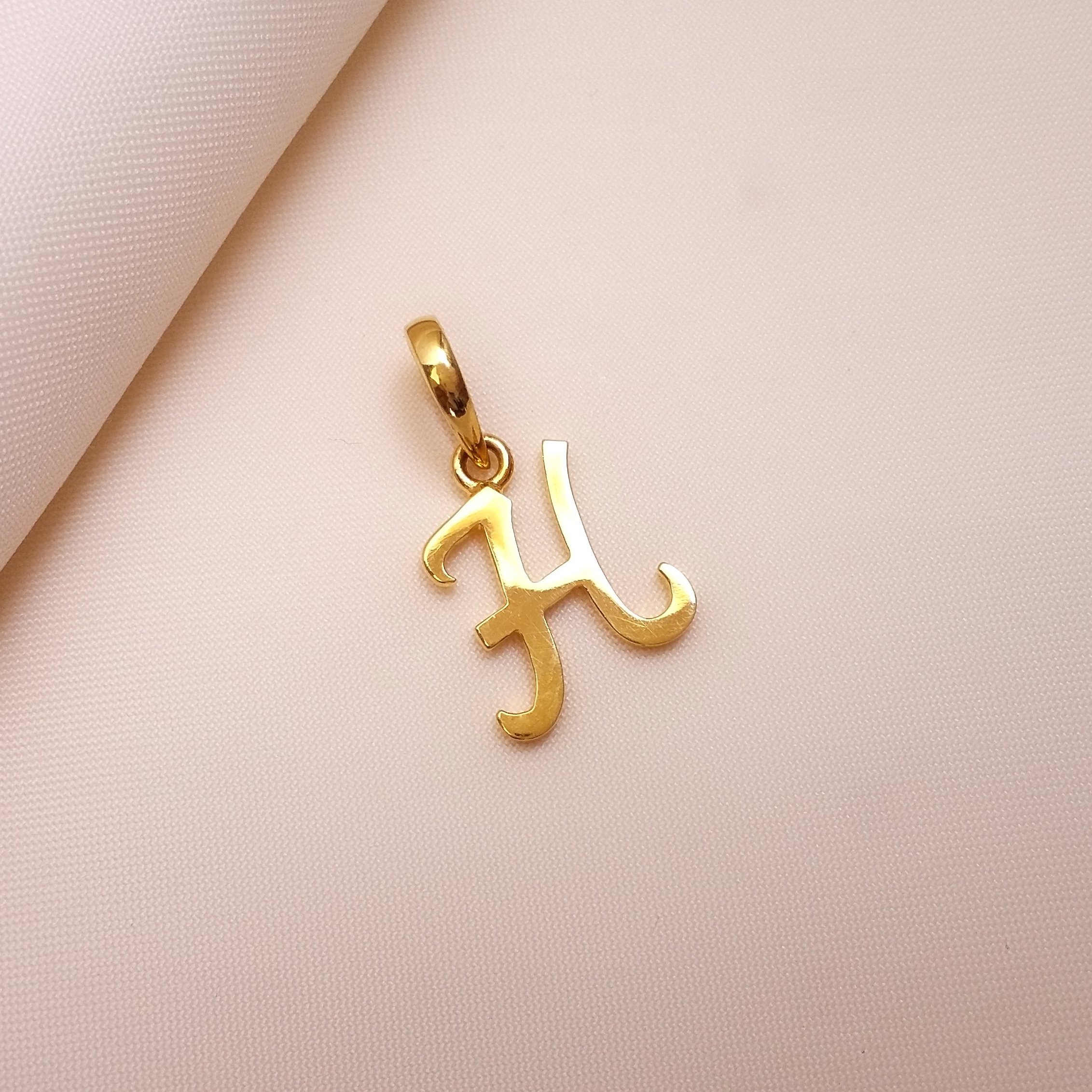 Buy H Heavenly Letter Gold Pendant 22 KT yellow gold (1.61 gm). | Online By Giriraj Jewellers