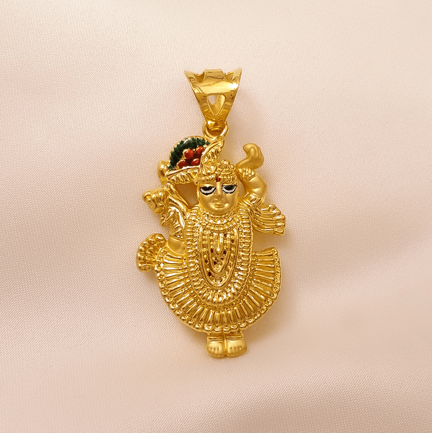 Buy Vraj Vallabh Shrinathji Pendant 22 KT yellow gold (4.36 gm). | Online By Giriraj Jewellers