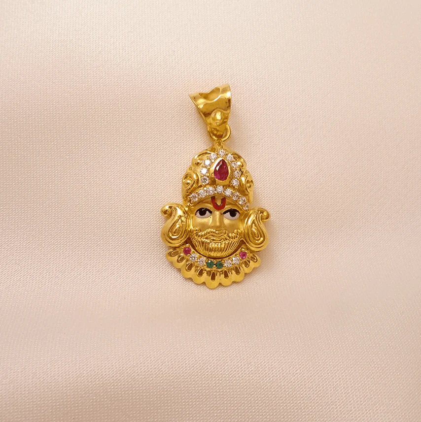 Buy Khatu Shyam Gold Pendant 22 KT yellow gold (2.832 gm). | Online By Giriraj Jewellers