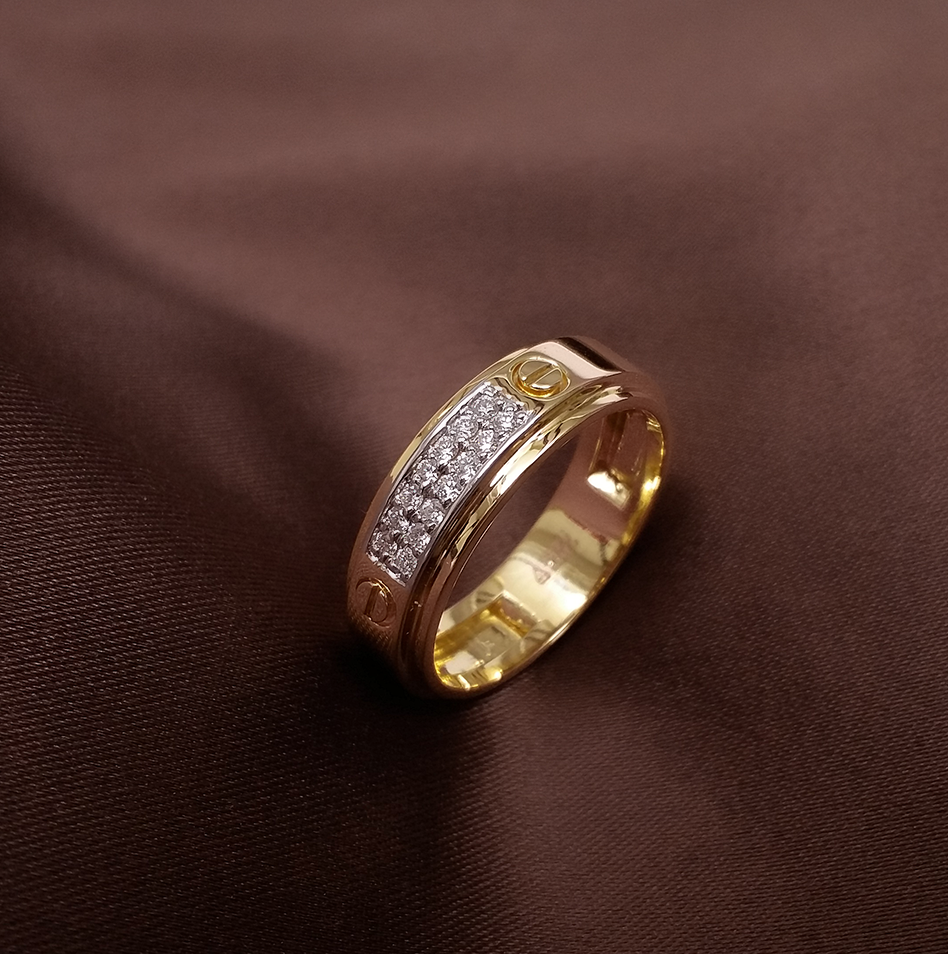 Buy Polaris Men's Diamond Band 18 KT yellow gold (6.524 gm). | Online By Giriraj Jewellers