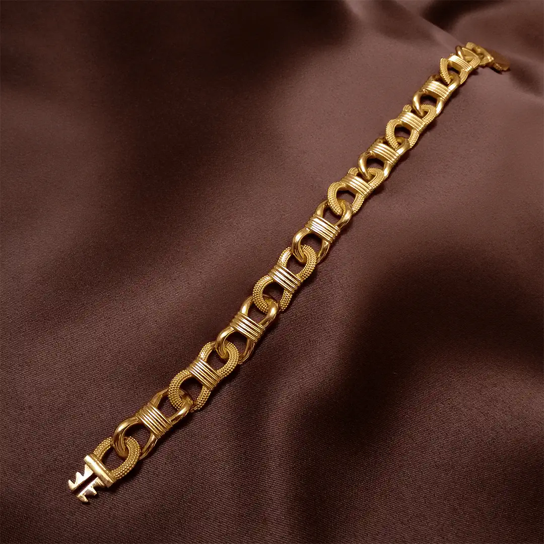 Buy LuxuryLoom Link Gold Bracelet for Men 22 KT yellow gold (20 gm). | Online By Giriraj Jewellers
