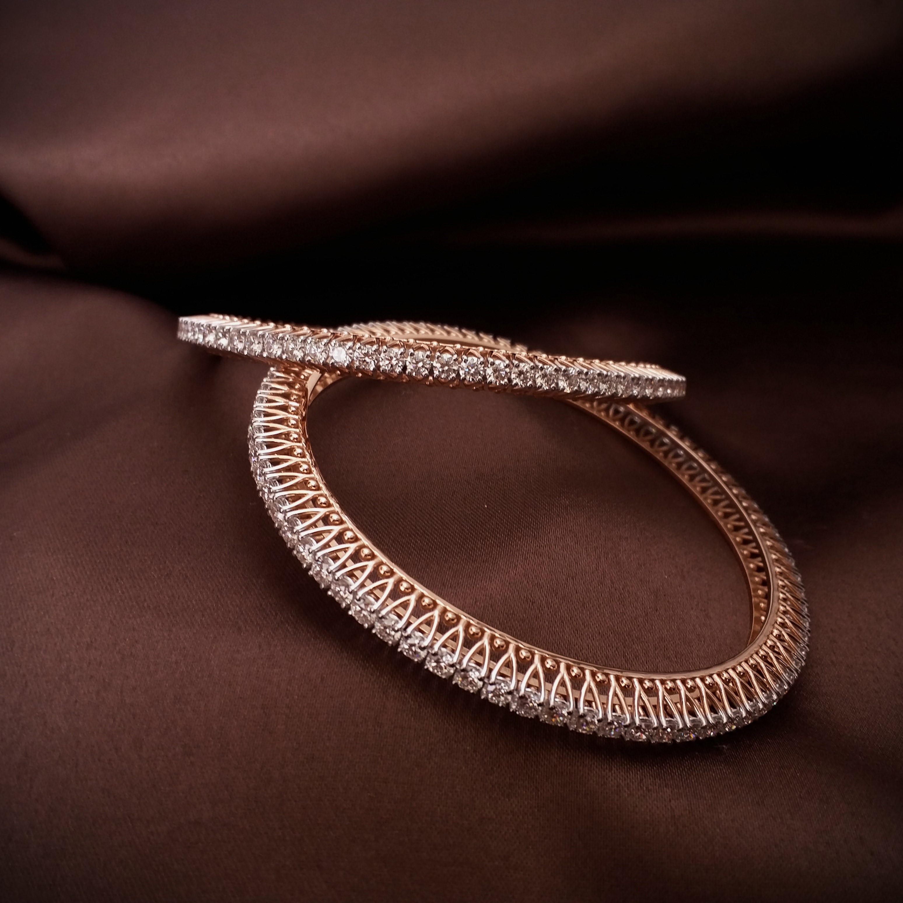 Rose Gold Diamond Bangles