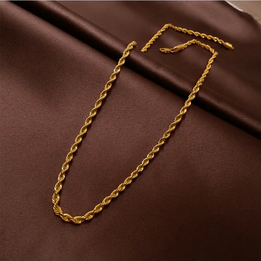 Buy Twisted Aura Gold Chain 22 KT yellow gold (7.42 gm). | Online By Giriraj Jewellers