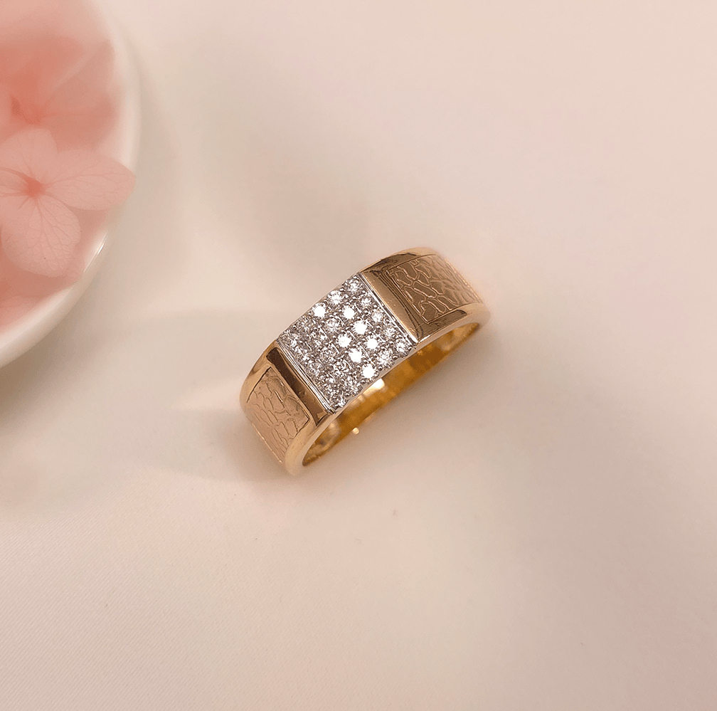 Buy Phoenix Men's Diamond Ring 18 KT yellow gold (6.848 gm). | Online By Giriraj Jewellers