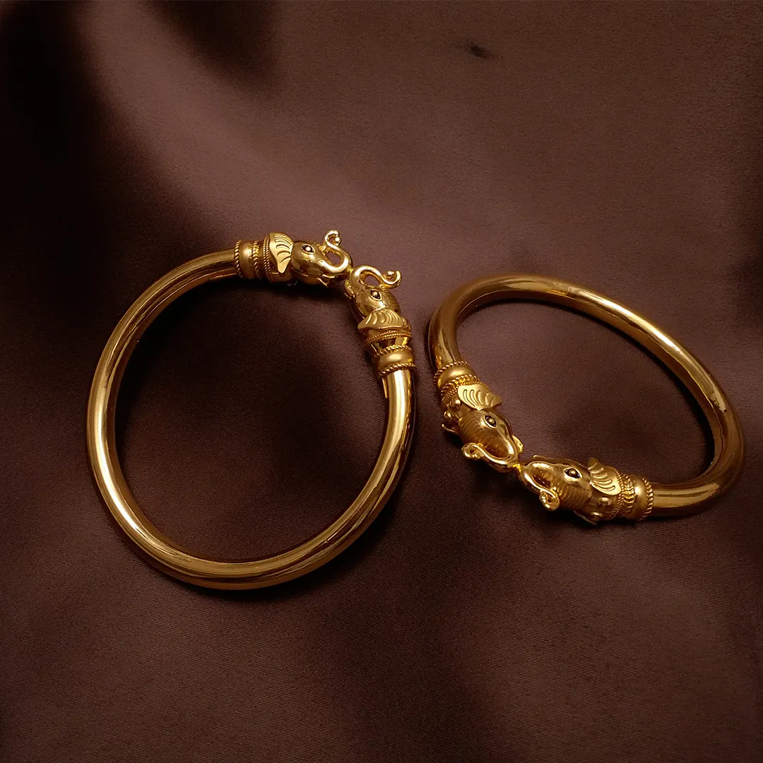 Buy Elephantia Gold Bangle 22 KT yellow gold (70 gm). | Online By Giriraj Jewellers