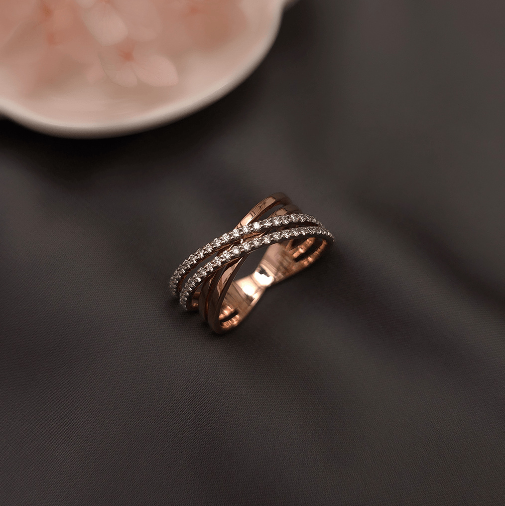 Buy Christina Rose Gold Diamond Ring 18 KT rose gold (4.692 gm). | Online By Giriraj Jewellers