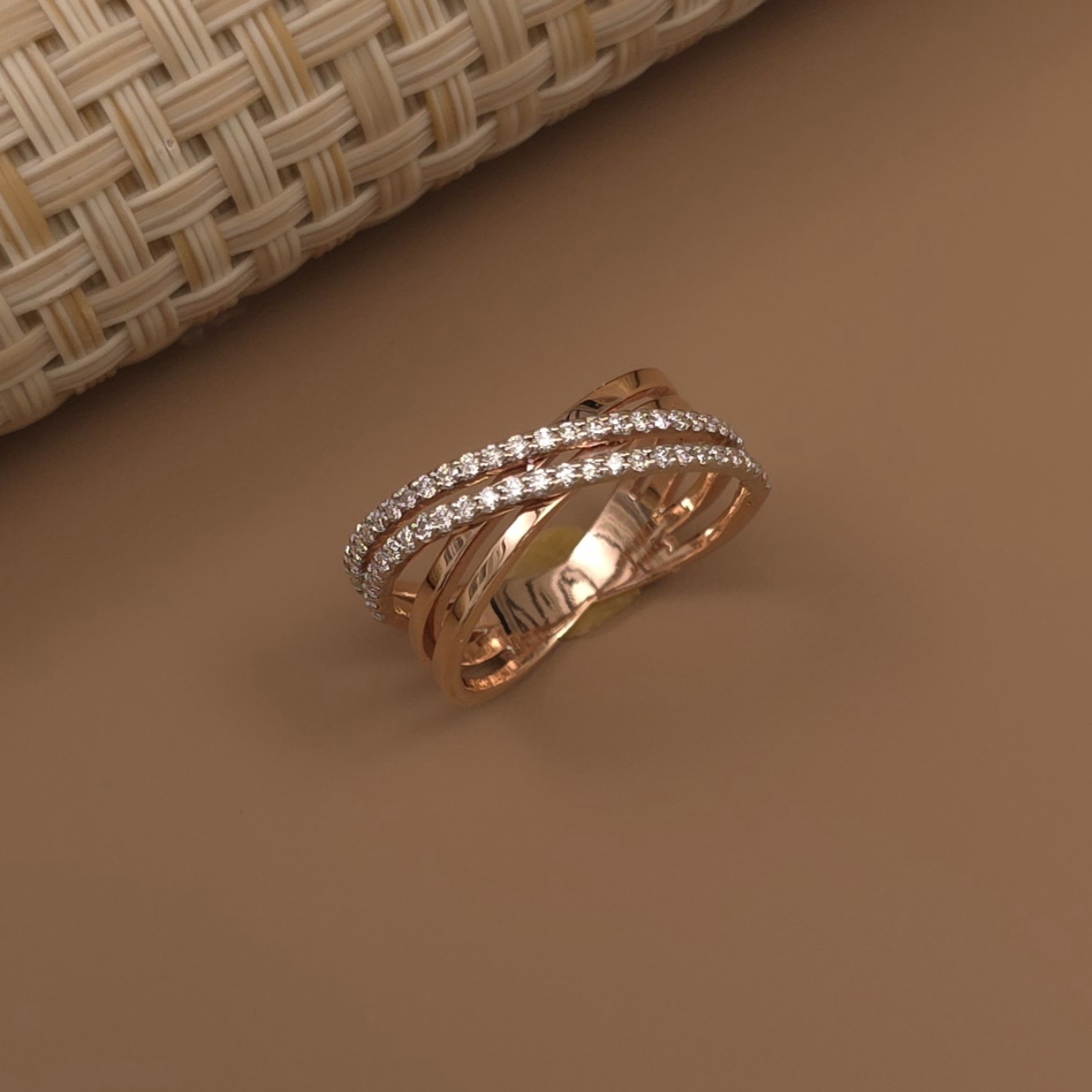 Buy Christina Rose Gold Diamond Ring 18 KT rose gold (4.692 gm). | Online By Giriraj Jewellers