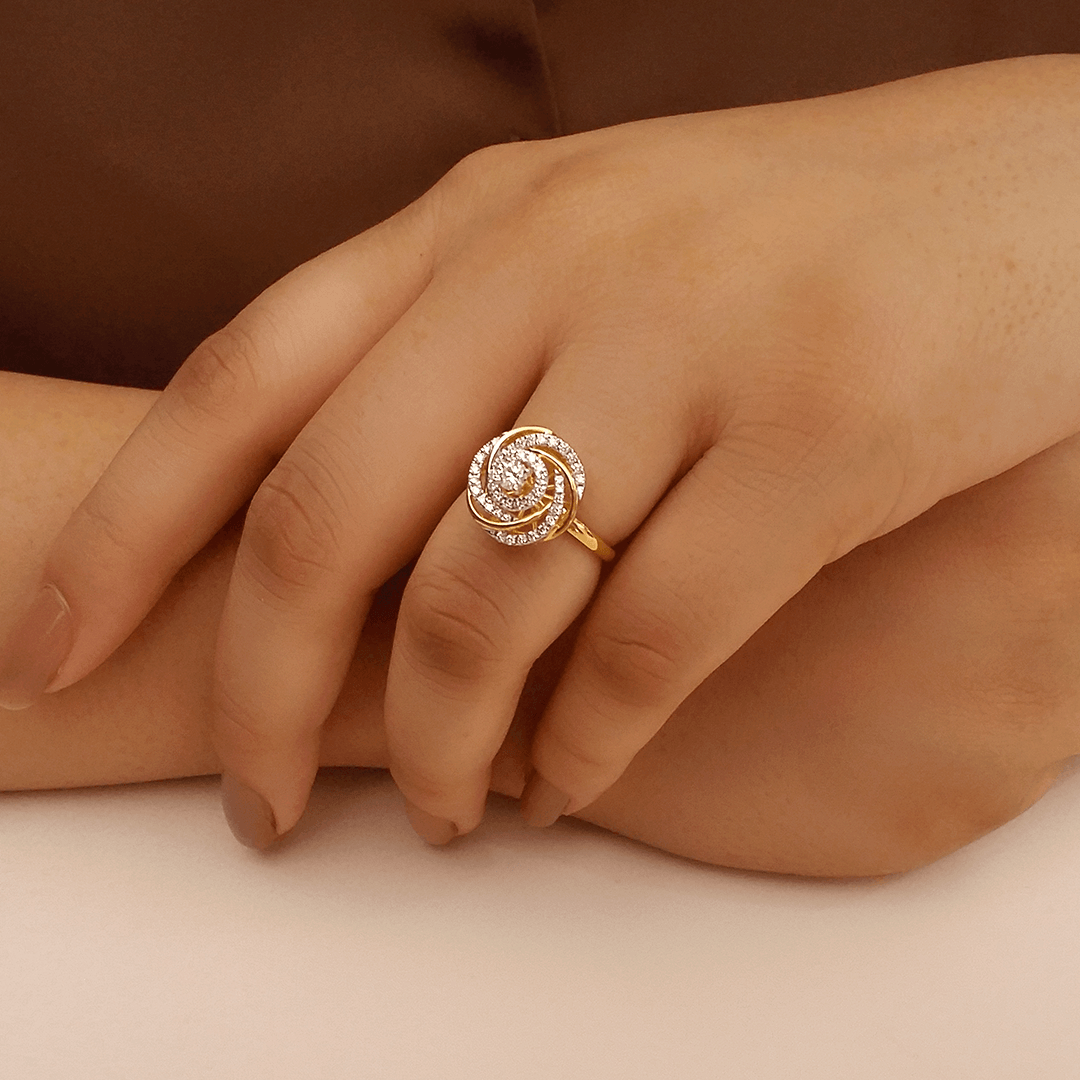 Buy Christina Rose Gold Diamond Ring 18 KT rose gold (5.594 gm). | Online  By Giriraj Jewellers