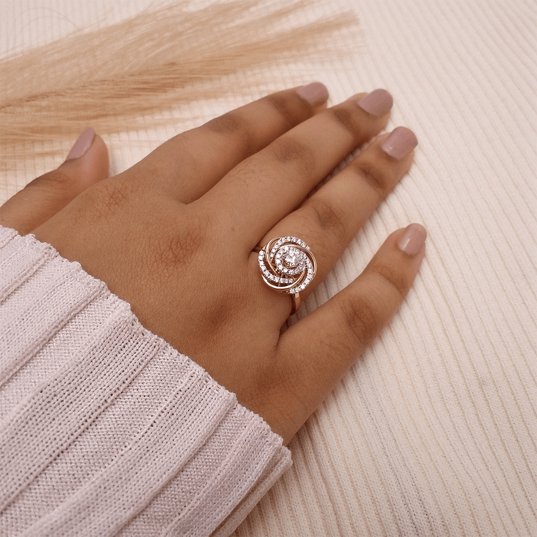 Buy Eddy Rose Gold Diamond Ring 18 KT rose gold (3.908 gm). | Online By Giriraj Jewellers