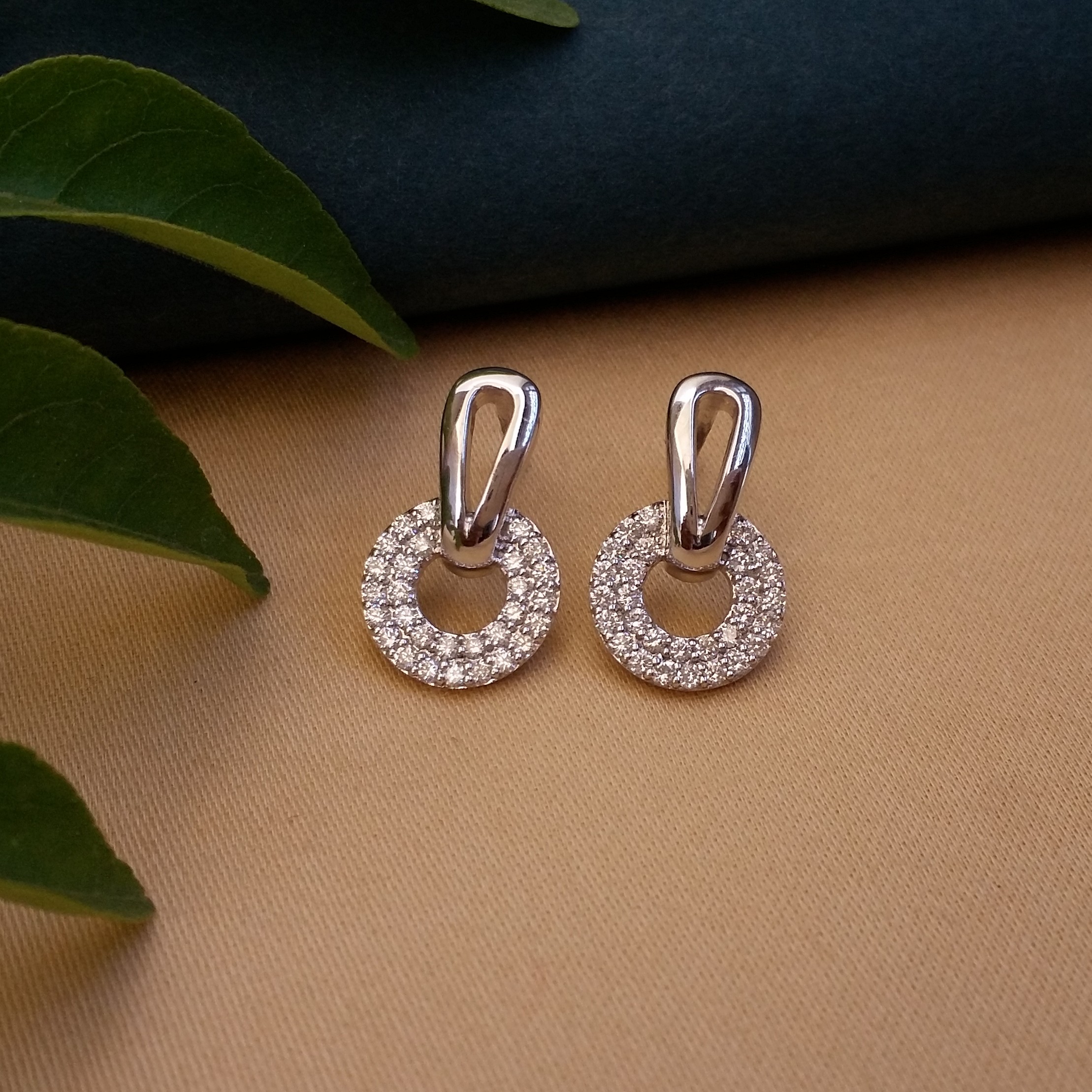 Buy Euphoria Diamond Earrings 18 KT white gold (3.8 gm). | Online By Giriraj Jewellers