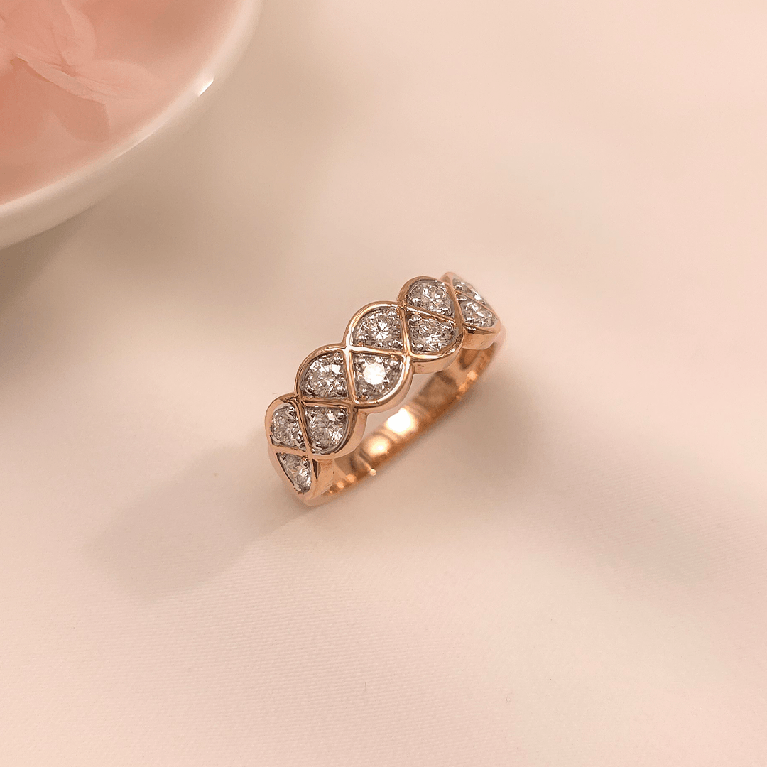 Buy Holidaze Diamond Ring 18 KT rose gold (4.406 gm). | Online By Giriraj Jewellers