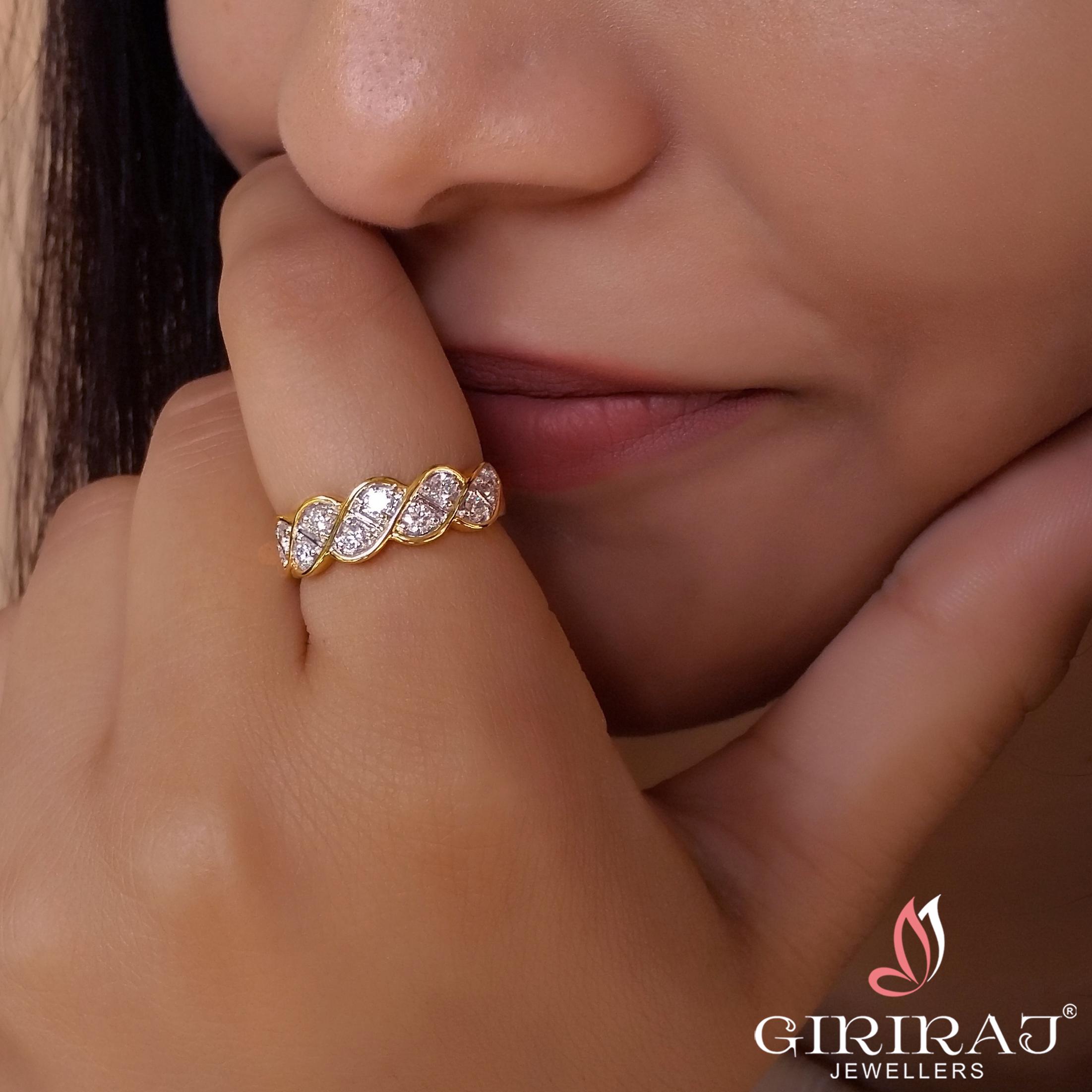 Buy Holidaze Diamond Ring 18 KT rose gold (4.406 gm). | Online By Giriraj Jewellers