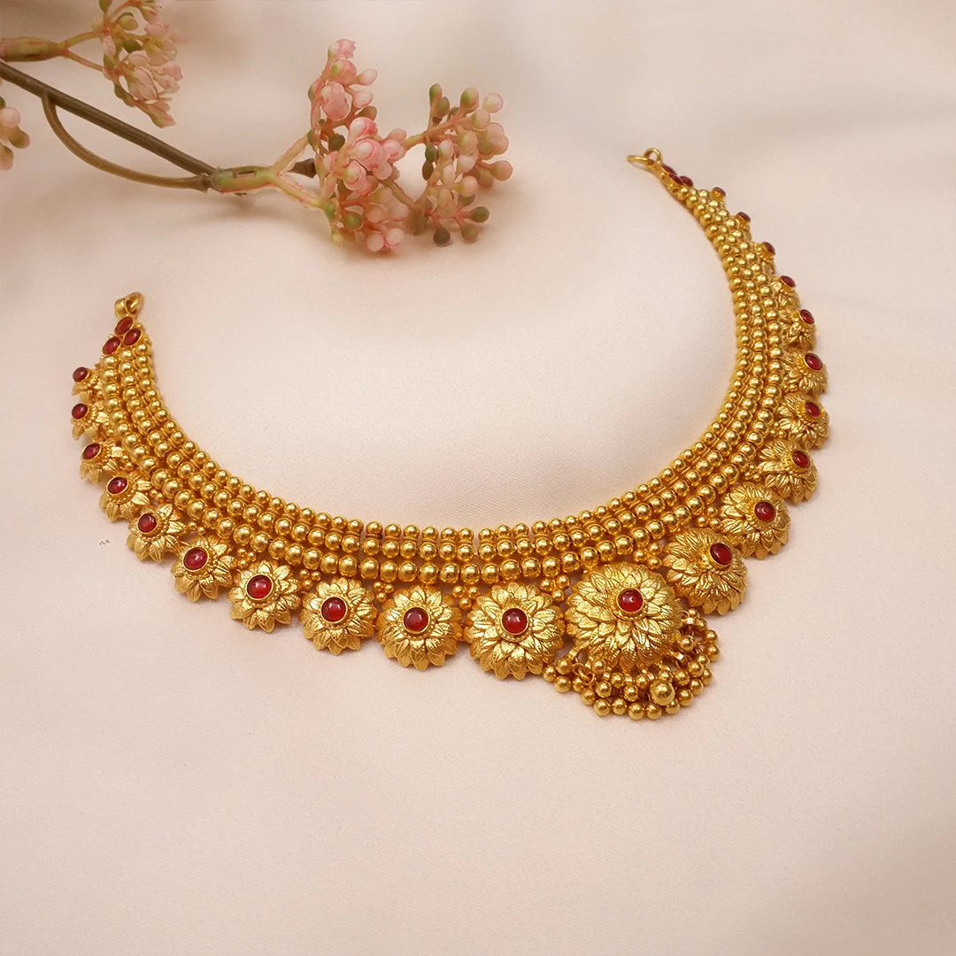 Buy AuroraLeaf Gold Necklace 22 KT yellow gold (53.54 gm). | Online By Giriraj Jewellers