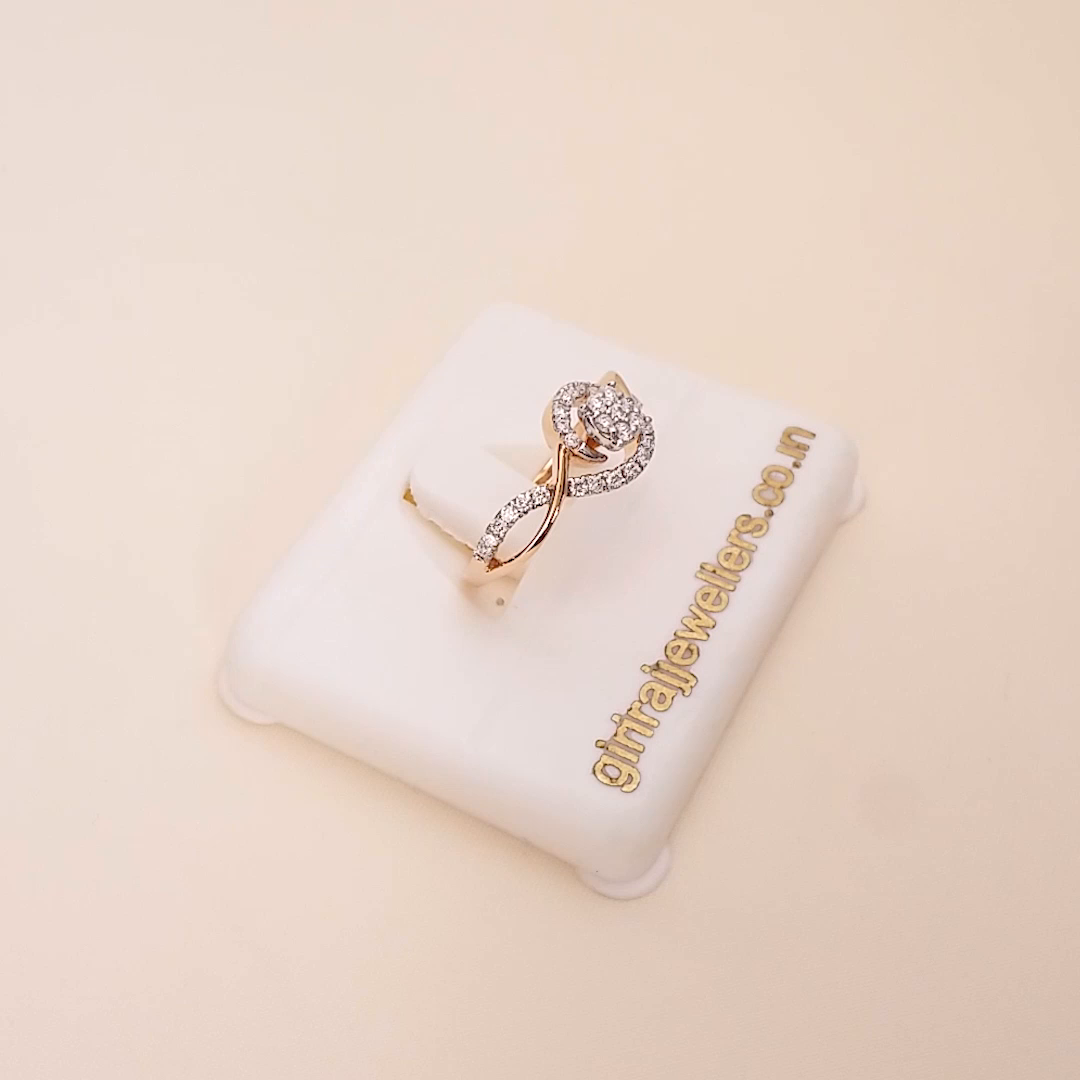 Buy Arista Rose Gold Diamond Ring 18 KT rose gold (2.8 gm). | Online By Giriraj Jewellers