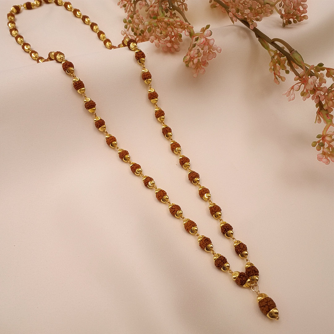 Buy Shivaansh Gold Rudraksha Mala 22 KT yellow gold (21.8 gm). | Online By Giriraj Jewellers