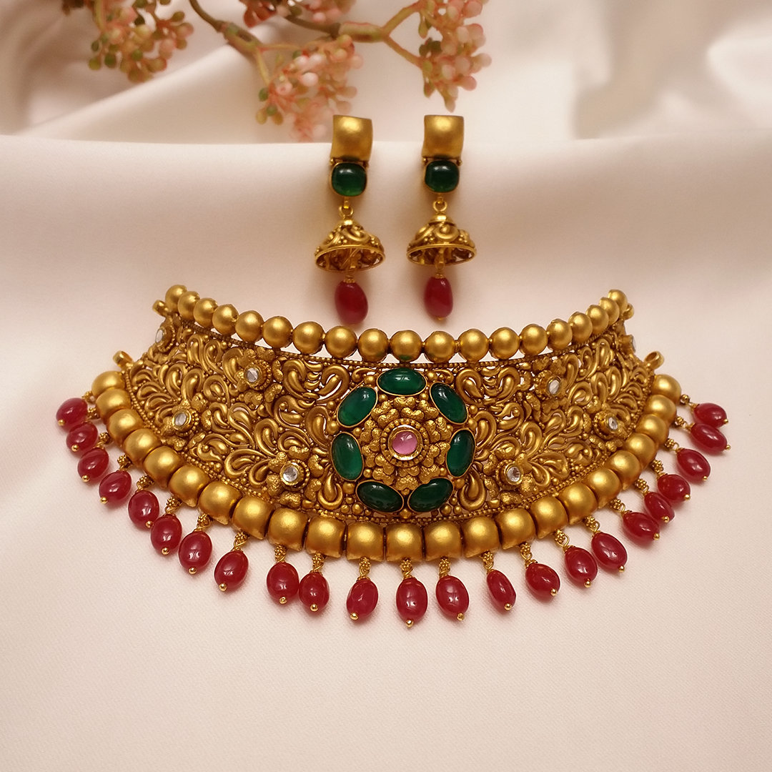 Buy GoldenMuse Bridal Gold Choker 22 KT yellow gold (45.5 gm). | Online By Giriraj Jewellers