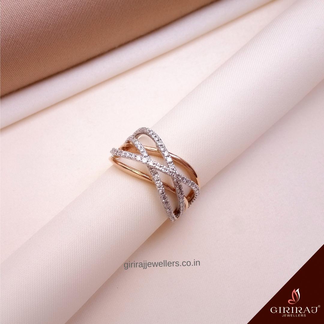 Buy Jazz Diamond  Ring 18 KT rose gold (5.5 gm). | Online By Giriraj Jewellers