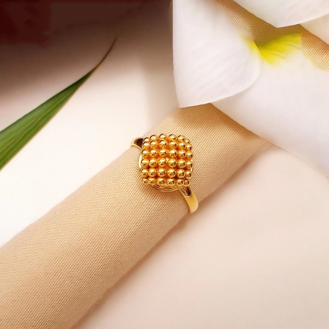 Buy Gold Drops Ring 22 KT yellow gold (2.55 gm). | Online By Giriraj Jewellers