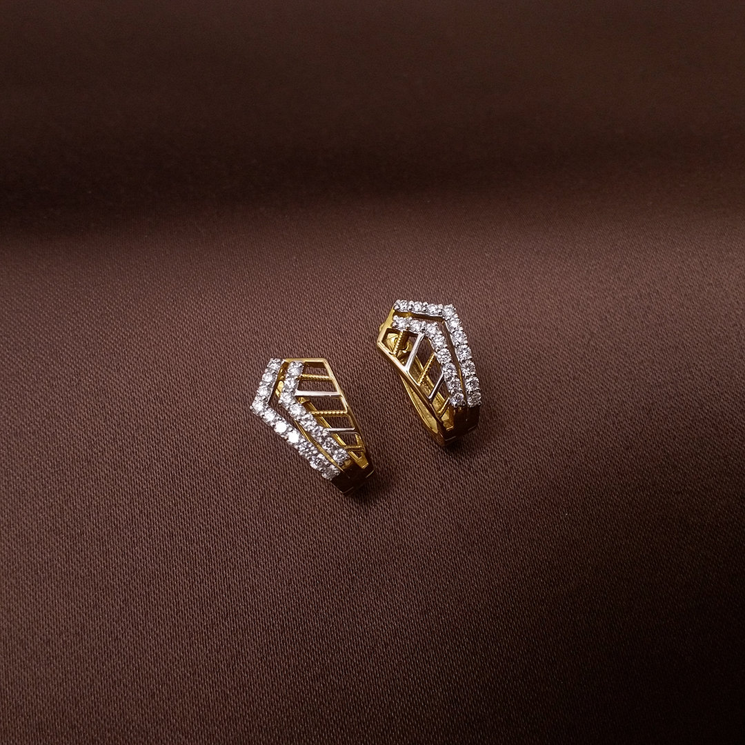 Buy Brilora Diamond Hoop Earrings 18 KT yellow gold (3.34 gm). | Online By Giriraj Jewellers