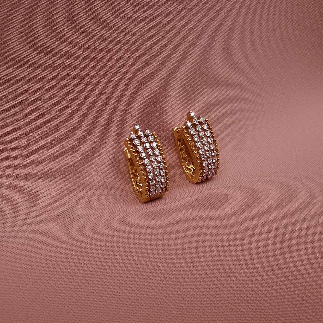 Buy EternaVow Hoops Earrings 18 KT yellow gold (5.05 gm). | Online By Giriraj Jewellers