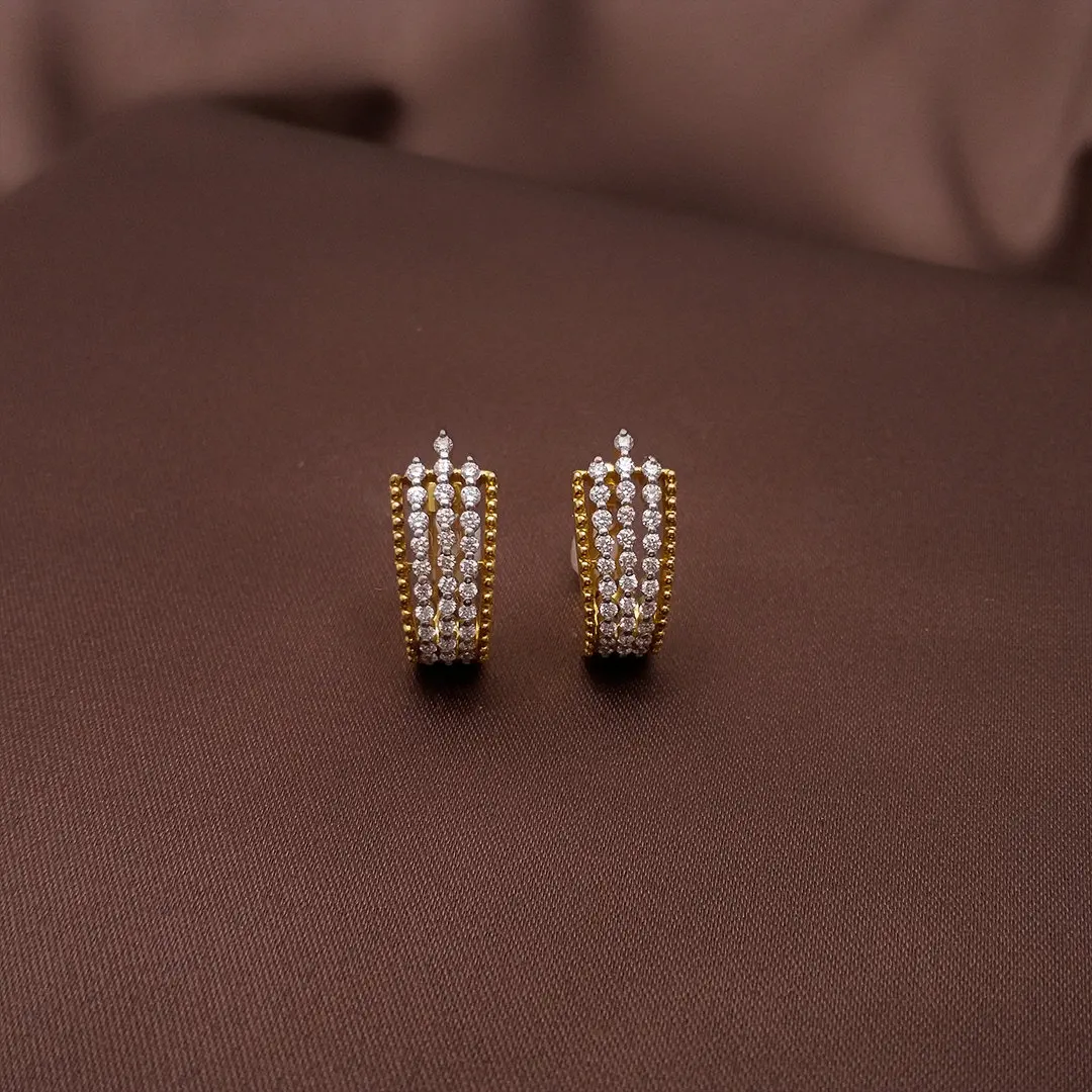 Buy EternaVow Hoops Earrings 18 KT yellow gold (5.05 gm). | Online By Giriraj Jewellers