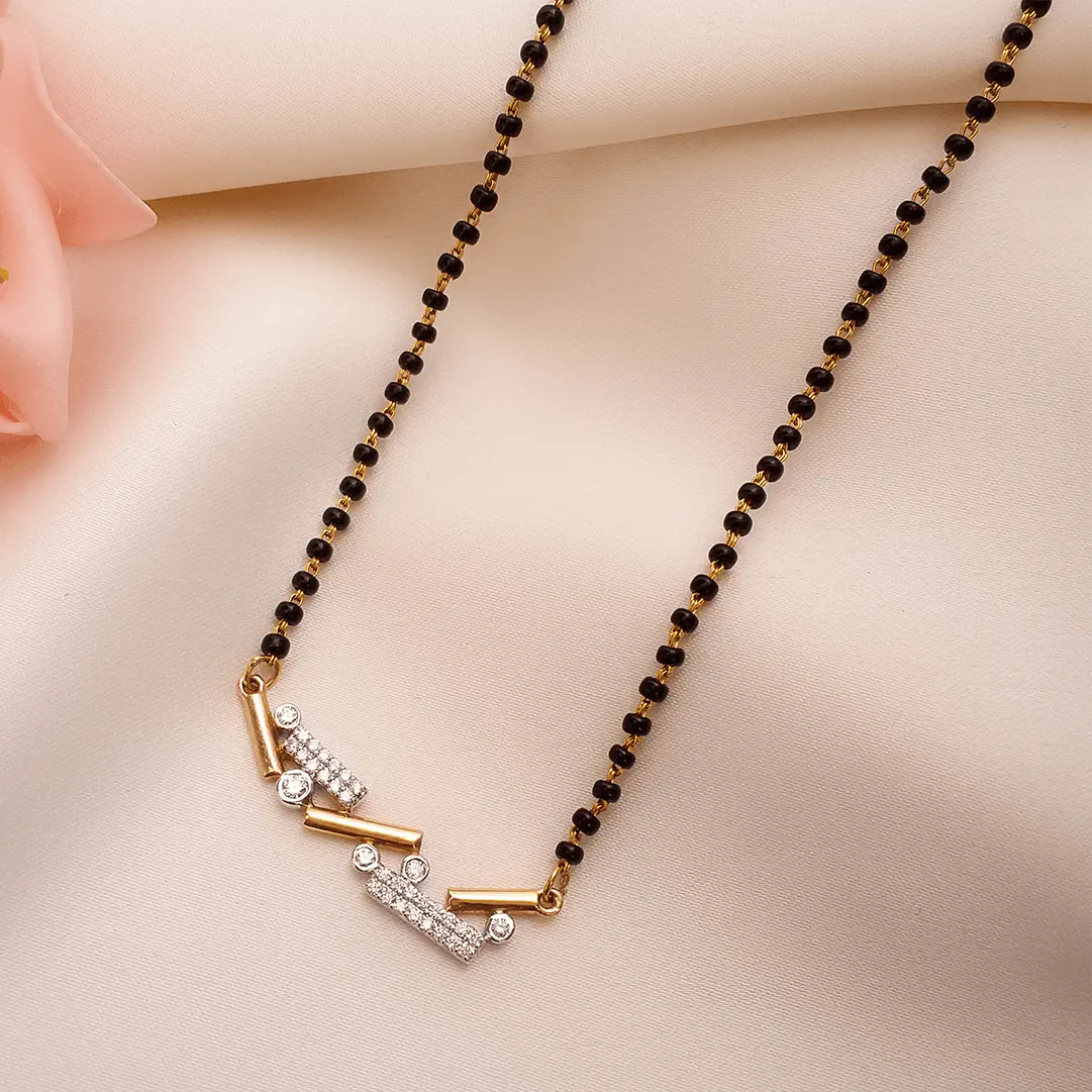 Buy Exotica Diamond Mangalsutra 18 KT rose gold (4.28 gm). | Online By Giriraj Jewellers