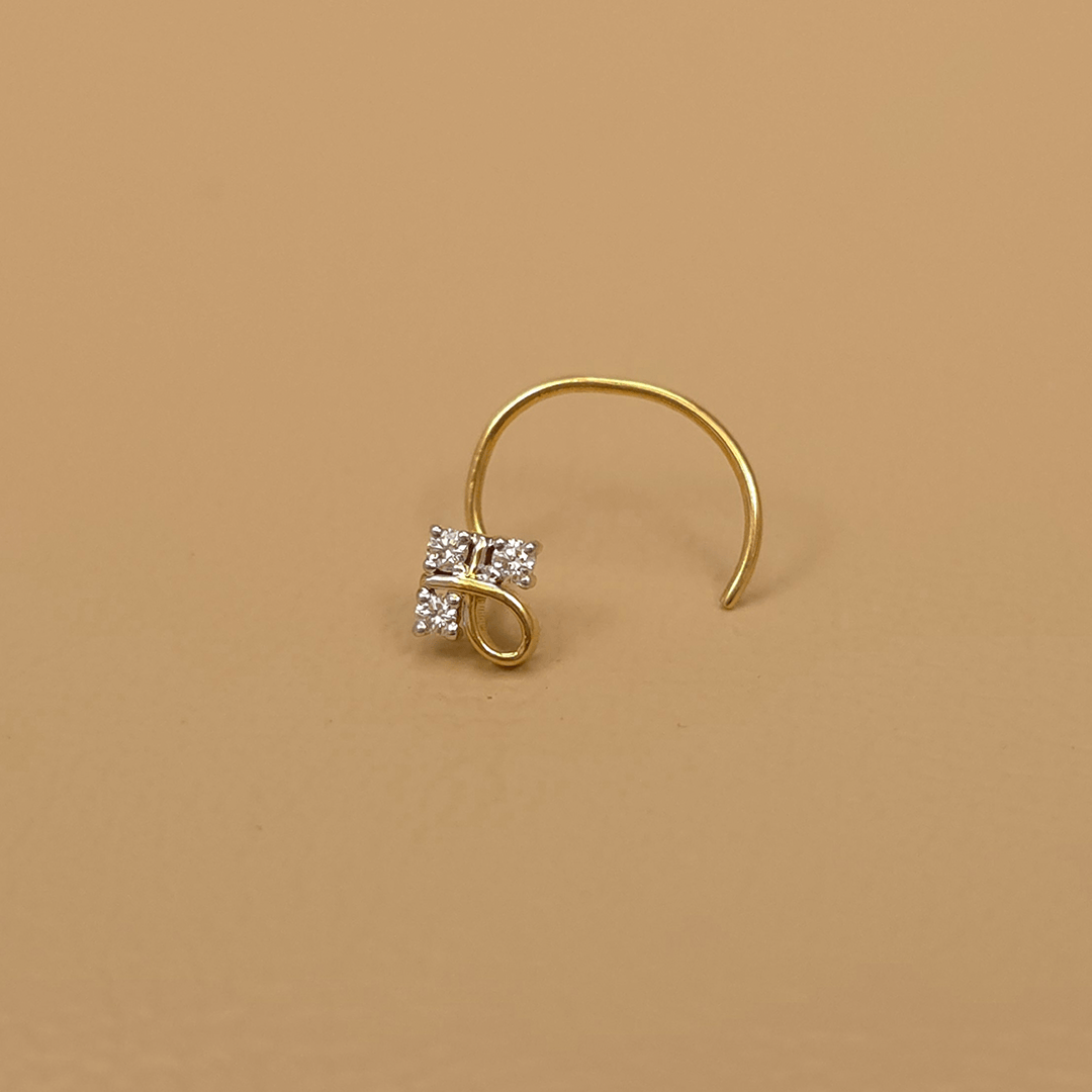Buy SnapGlam Diamond Nose Pin 18 KT yellow gold (0.28 gm). | Online By Giriraj Jewellers