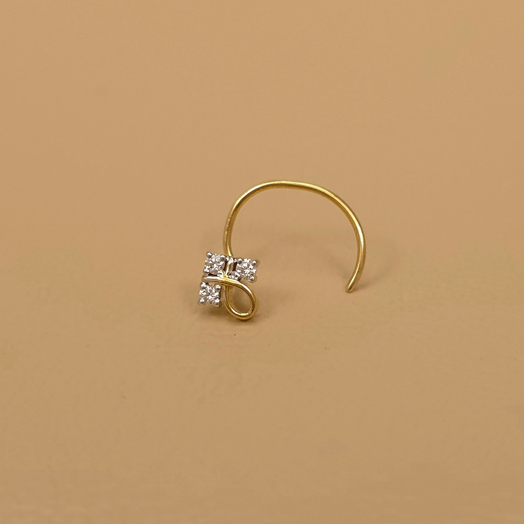 Buy SnapGlam Diamond Nose Pin 18 KT yellow gold (0.28 gm). | Online By Giriraj Jewellers
