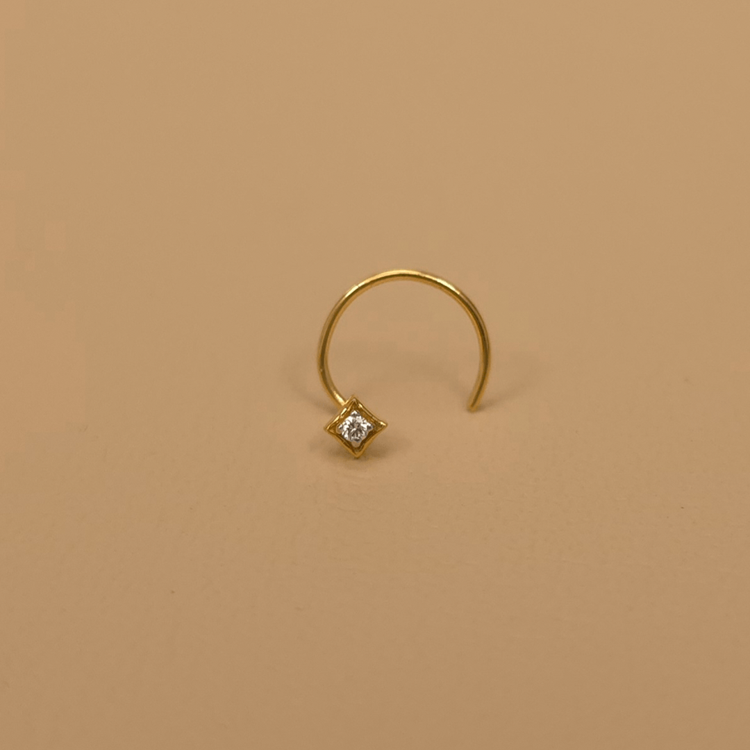 Buy FlashDot Diamond Nose Pin 18 KT yellow gold (0.196 gm). | Online By Giriraj Jewellers