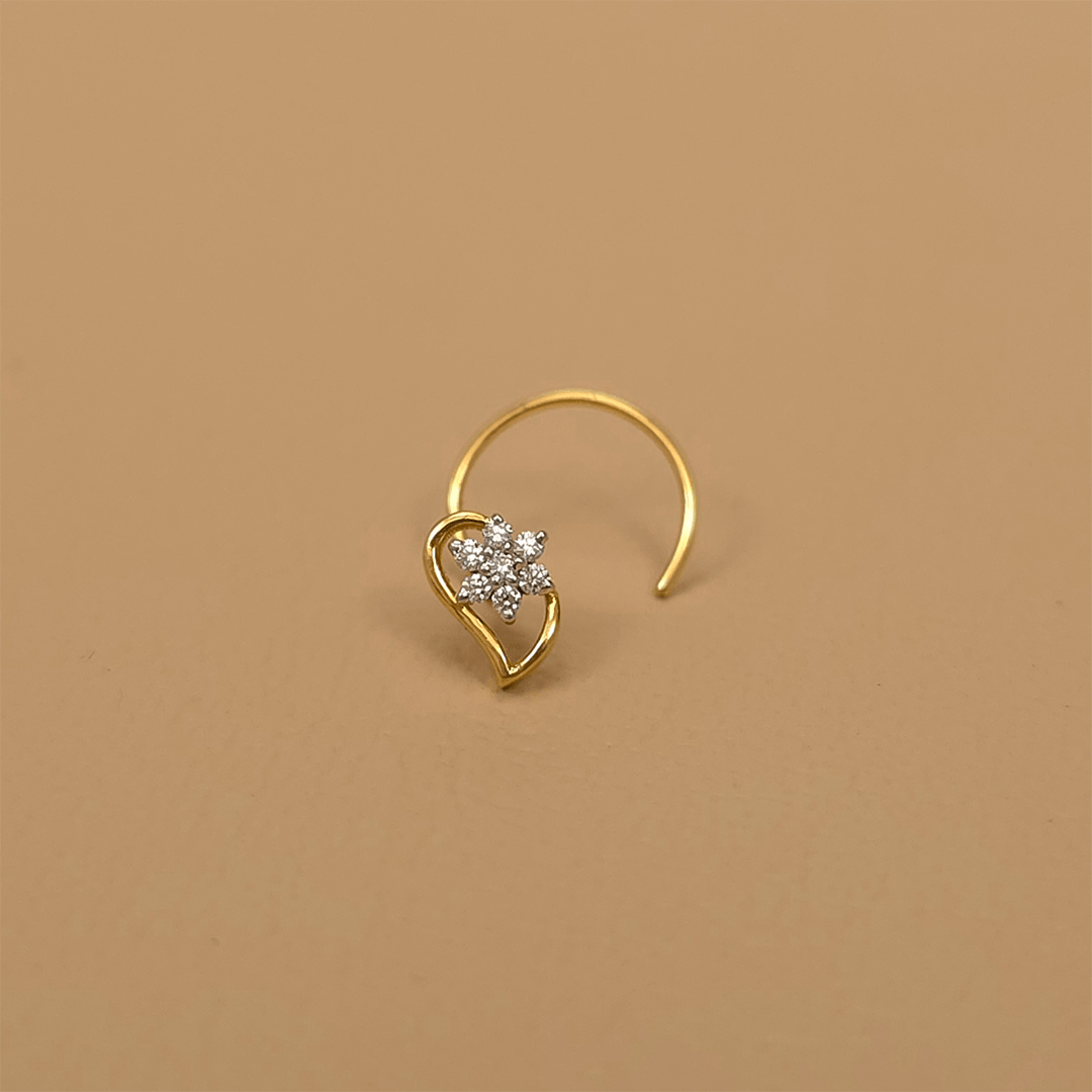 Buy Evaris Nose Stud 18 KT yellow gold (0.31 gm). | Online By Giriraj Jewellers
