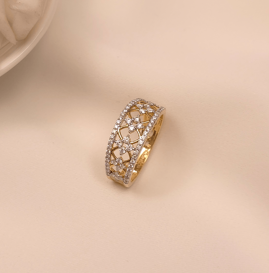 Buy ElanVow Women's Diamond Band 18 KT yellow gold (3.074 gm). At Best Price In India. Check Rings New Designs At Giriraj Jewellers. BIS Care, Hallmark, 100% Certified | Trust & Quality of Giriraj Jewellers India | Diamond Band  |  Diamond weeding band | Diamond ring