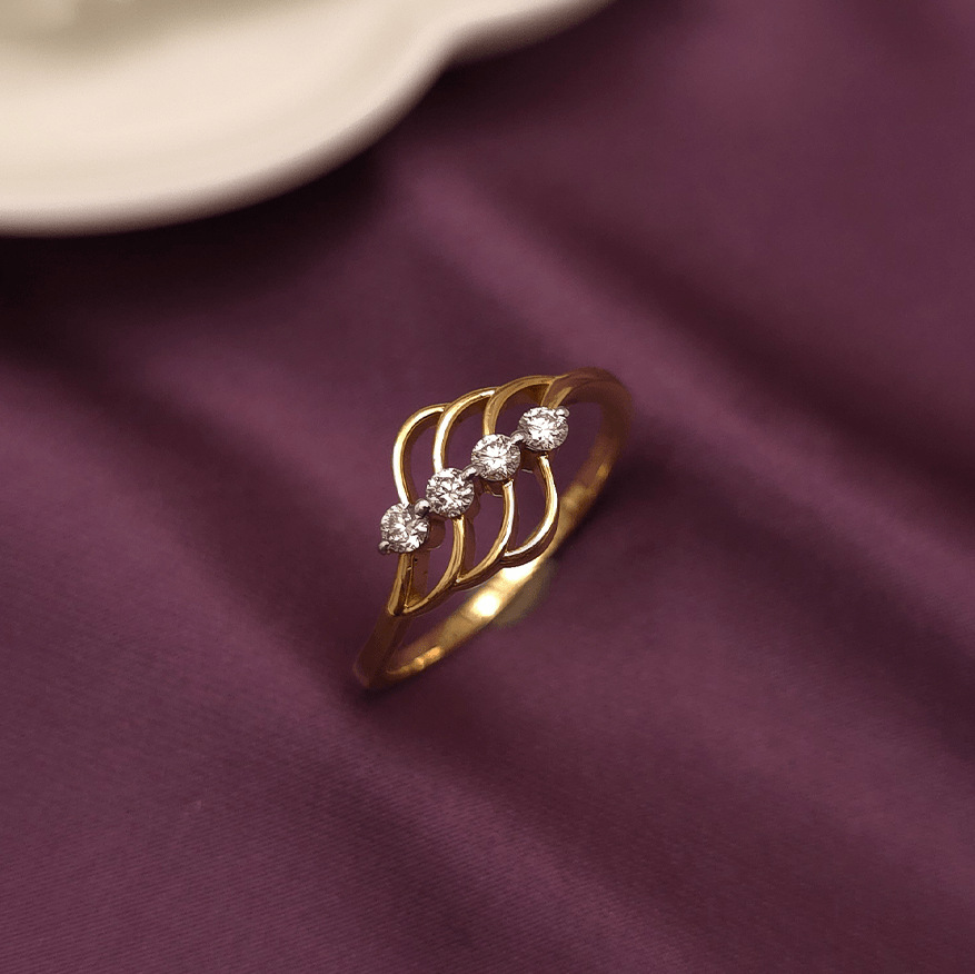 Buy AuraCurve Women's Diamond Ring 18 KT yellow gold (2.164 gm). | Online By Giriraj Jewellers
