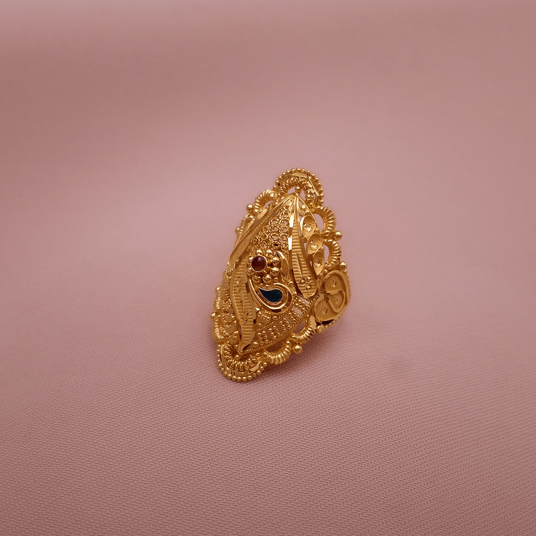 Buy ToranBraid Ring 22 KT yellow gold (4.45 gm). | Online By Giriraj Jewellers