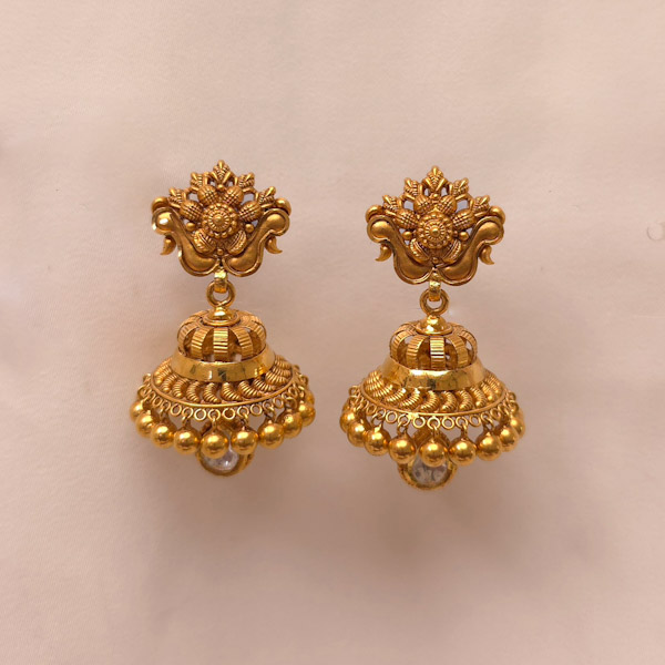 Buy Vandana Dome Jhumka 22 KT yellow gold (12.13 gm). | Online By Giriraj Jewellers