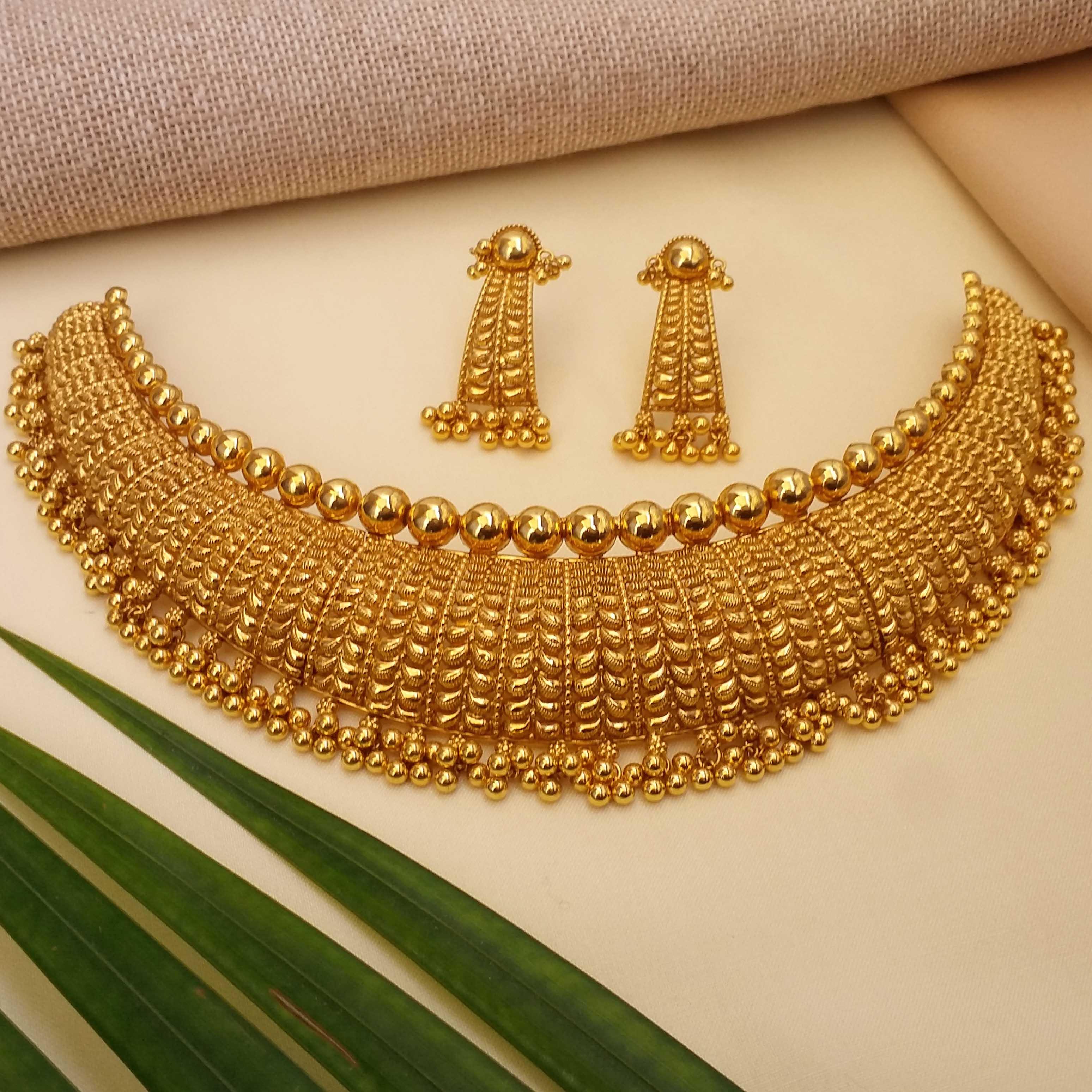 Buy Royale Choker Gold Necklace 22 KT yellow gold (63.35 gm). | Online By Giriraj Jewellers